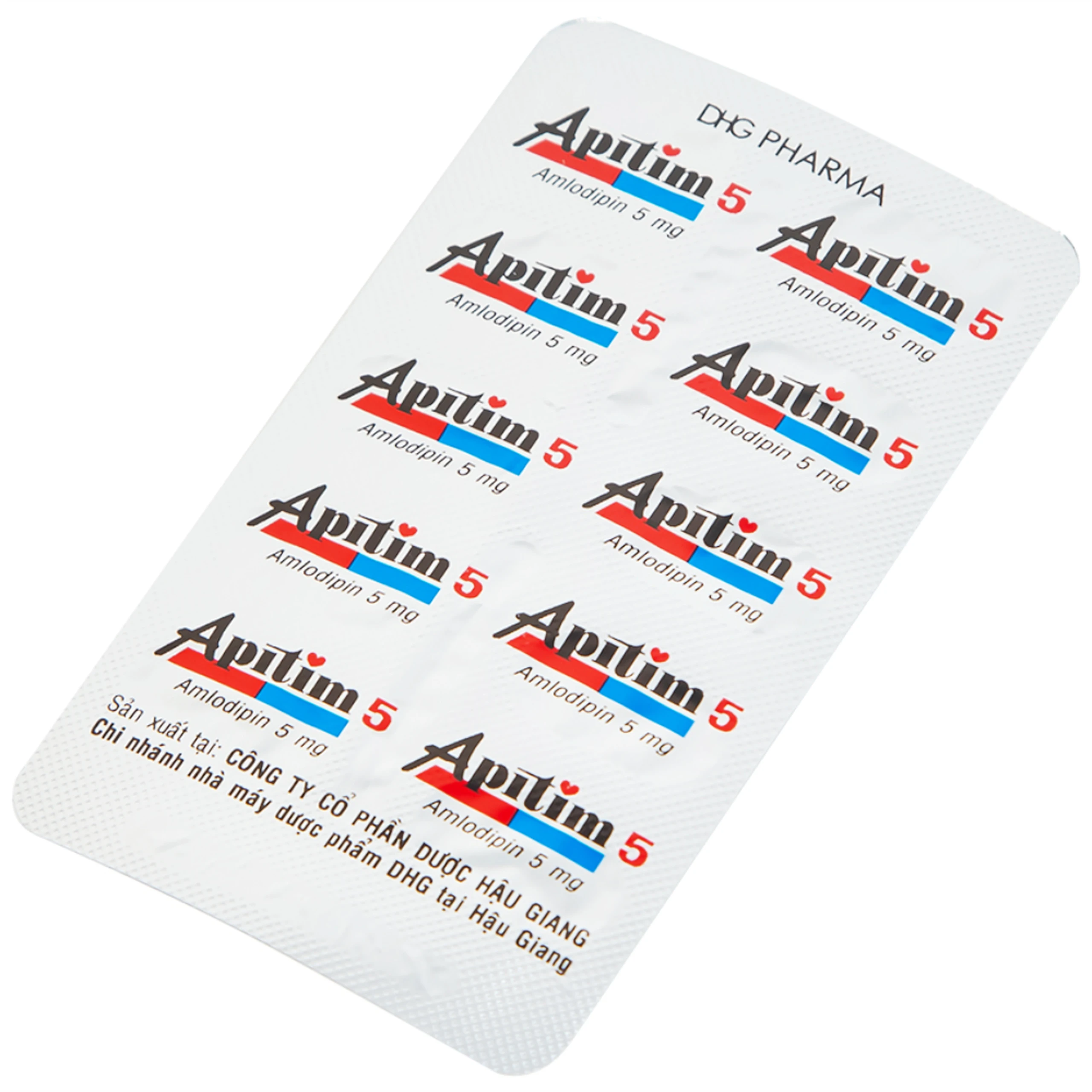 Thuốc Apitim 5 DHG điều trị tăng huyết áp (3 vỉ x 10 viên)