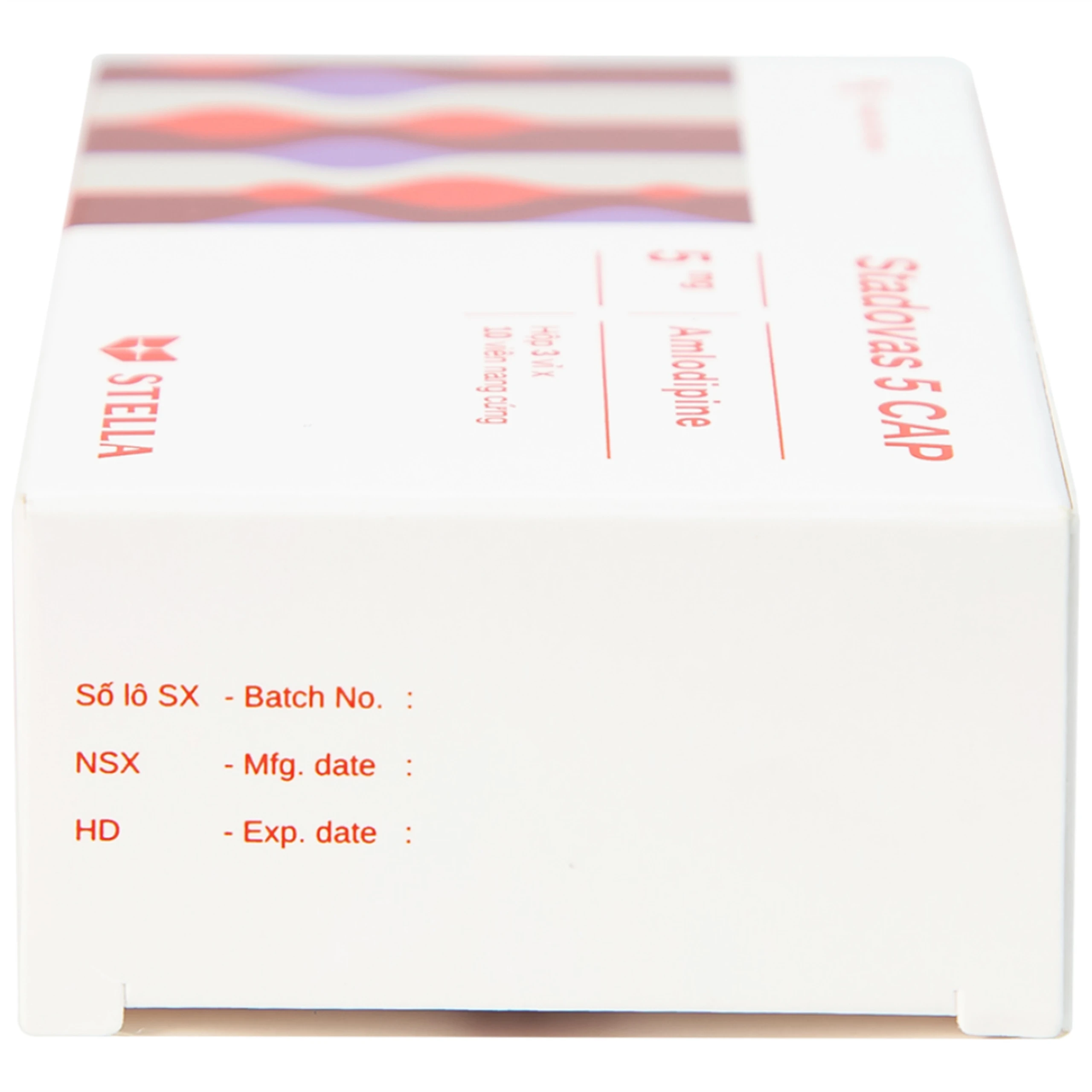 Thuốc Stadovas 5 CAP Stella điều trị tăng huyết áp, đau thắt ngực mạn tính ổn định (3 vỉ x 10 viên)