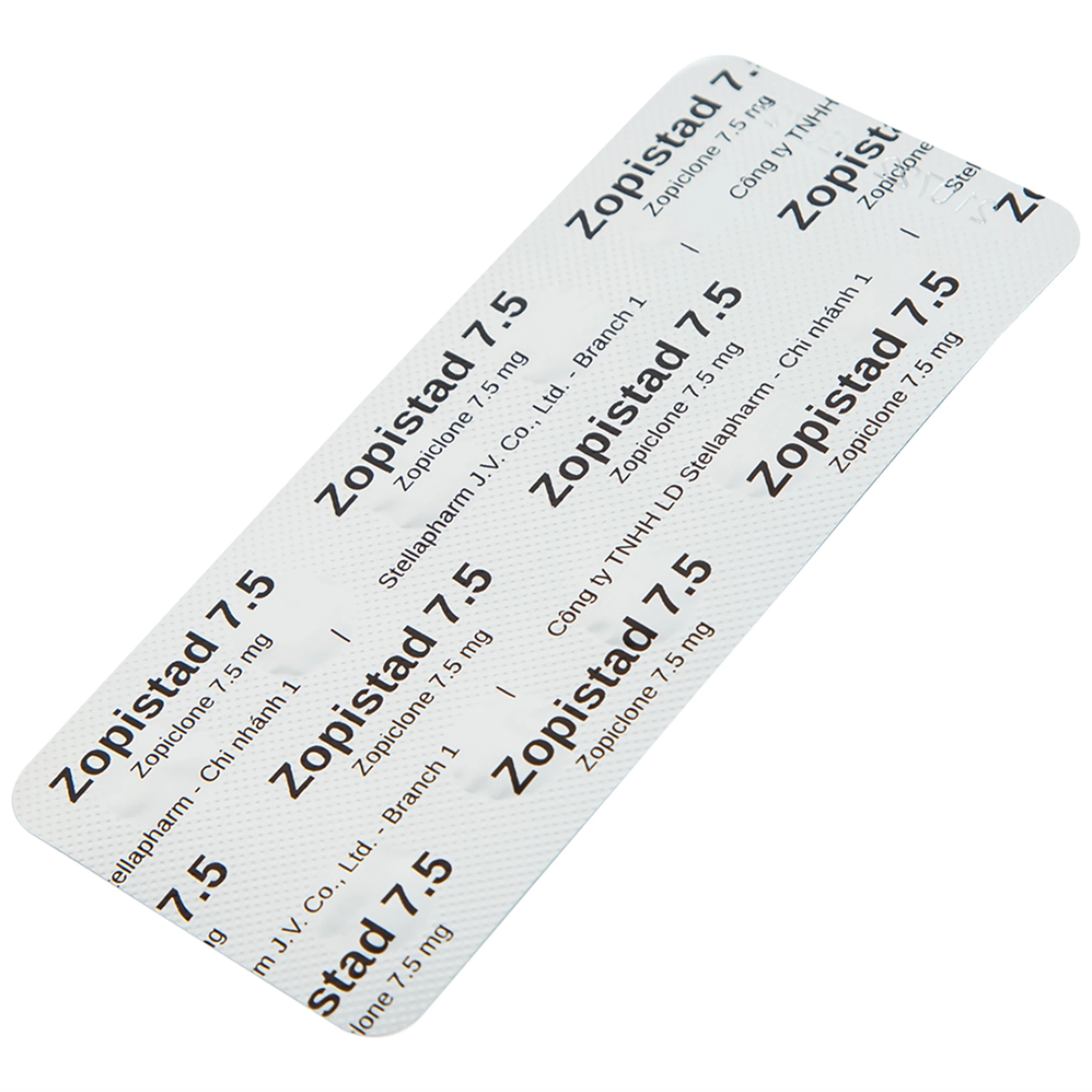 Thuốc Zopistad 7.5 Stella hỗ trợ điều trị ngắn hạn chứng mất ngủ (1 vỉ x 10 viên)