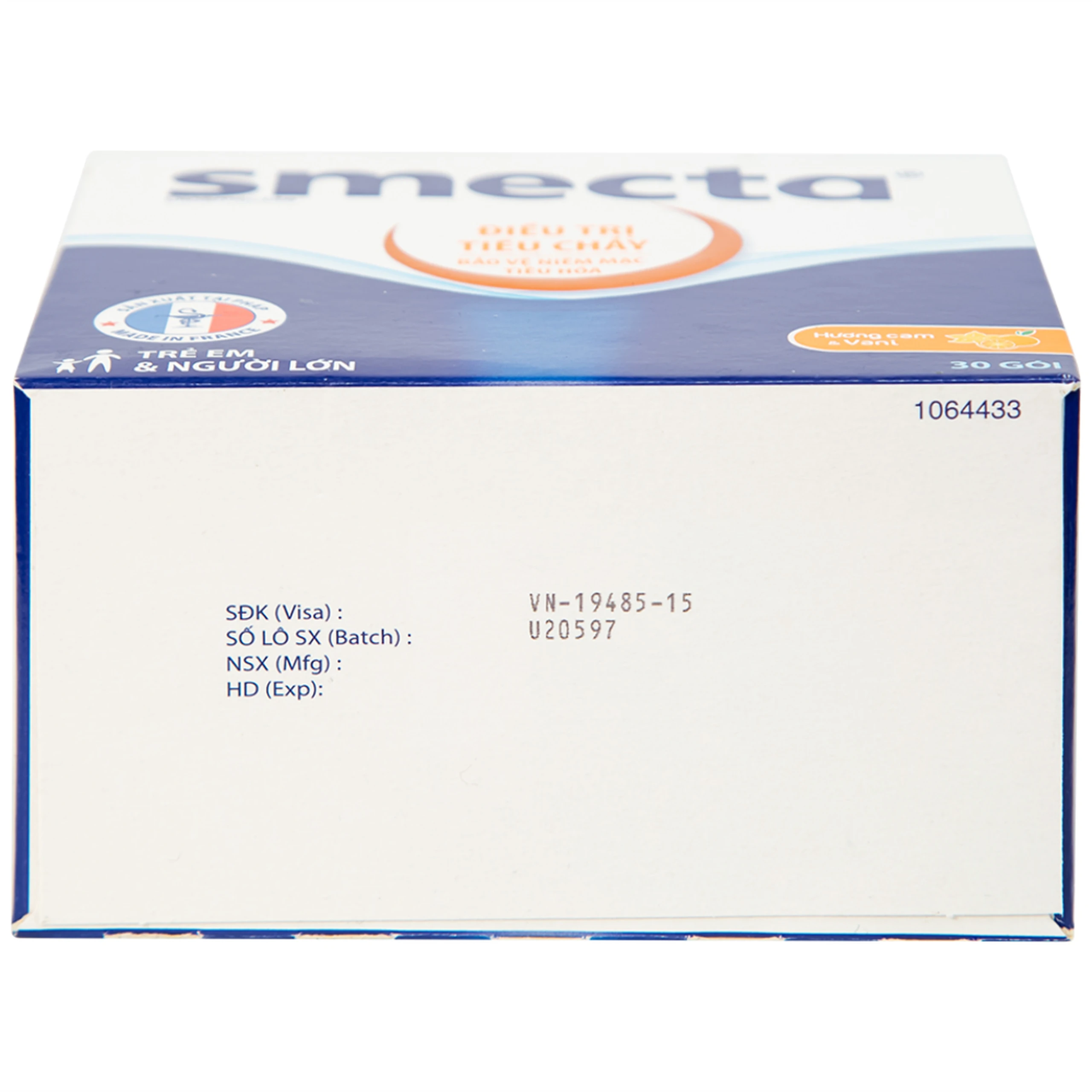 Thuốc bột pha hỗn dịch uống Smecta Ipsen hương cam & vani điều trị tiêu chảy, bảo vệ niêm mạc tiêu hoá (30 gói)