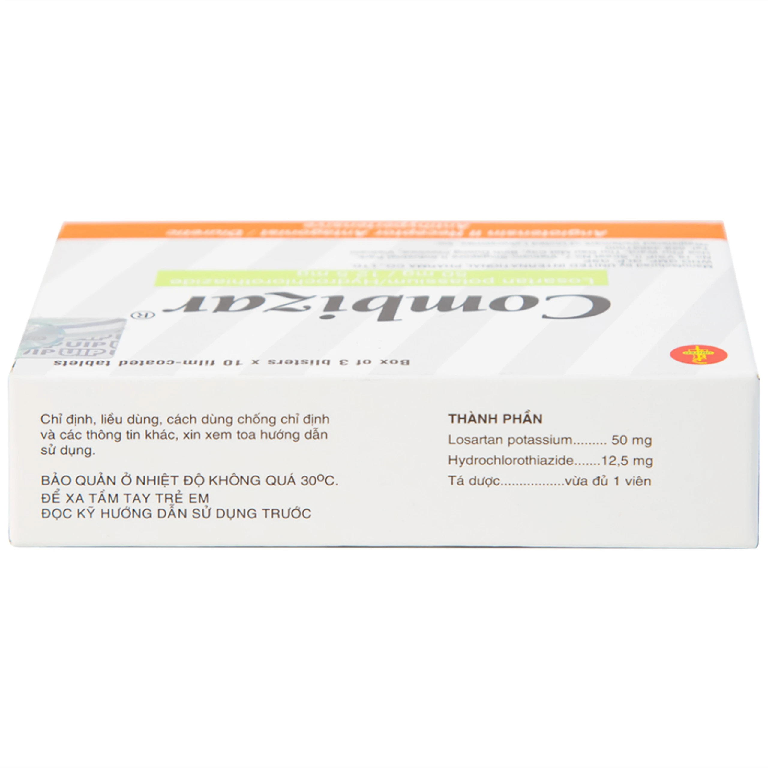 Thuốc Combizar United điều trị cao huyết áp (3 vỉ x 10 viên)