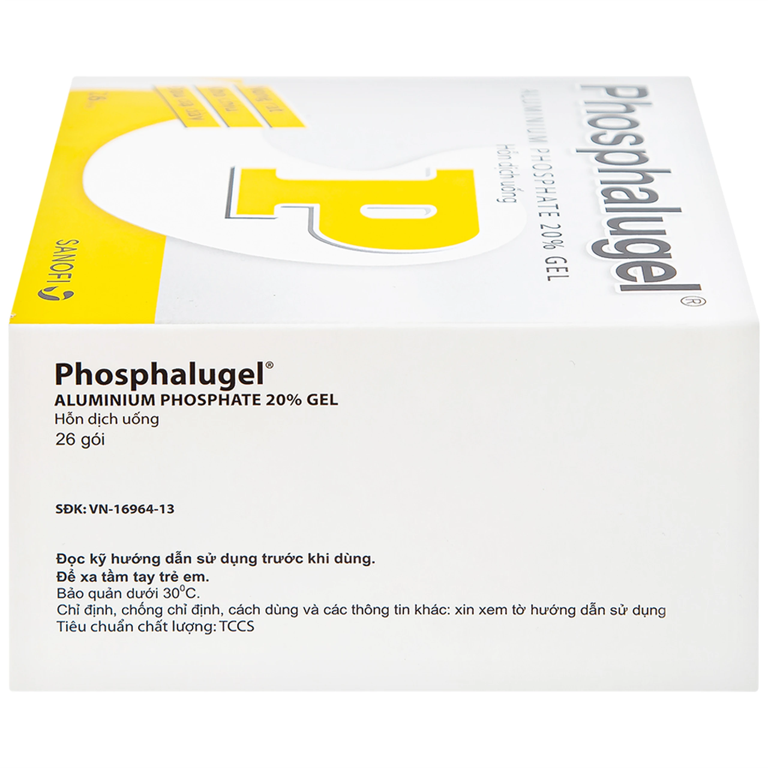 Hỗn dịch uống Phosphalugel Sanofi giảm độ axit của dạ dày (26 gói x 20g)