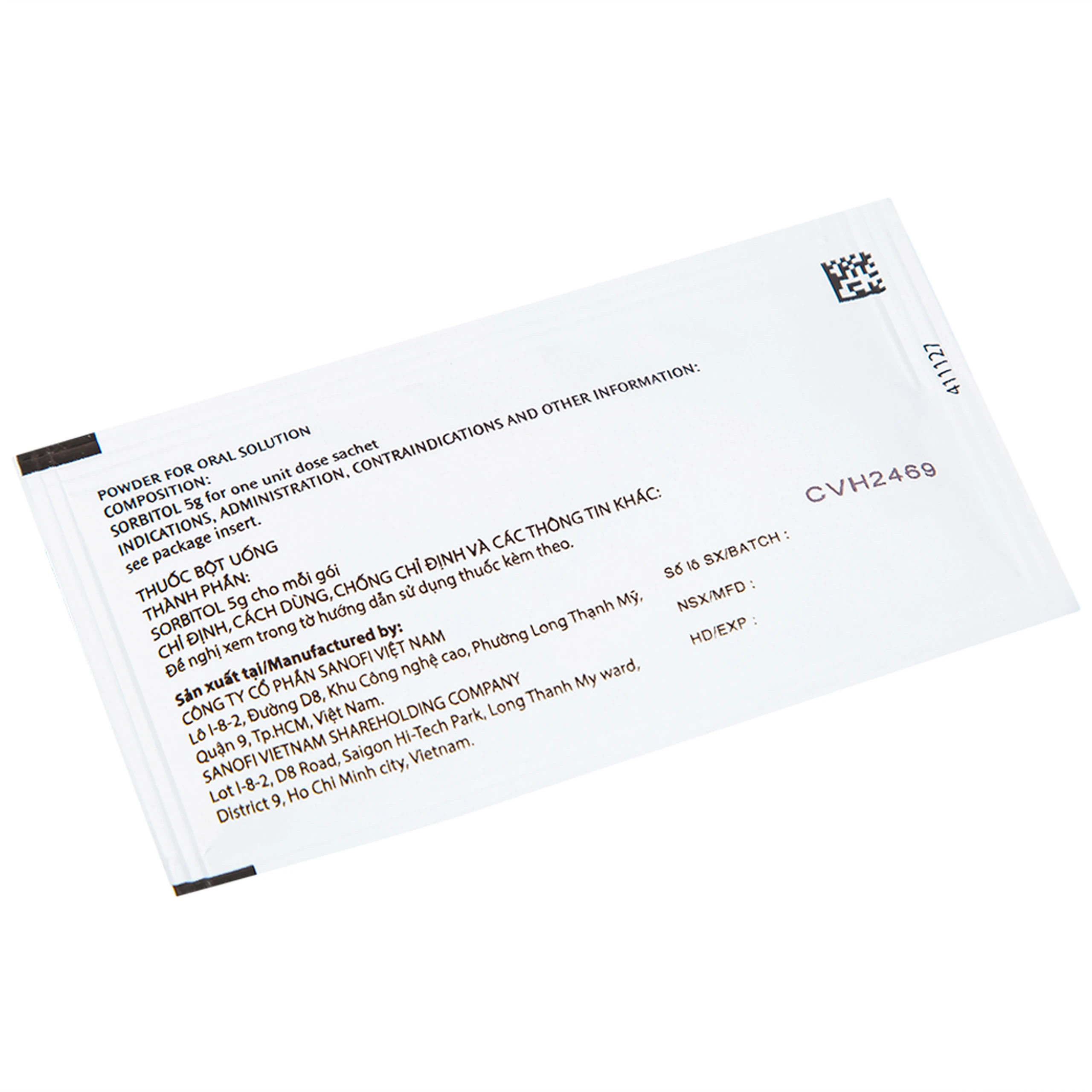 Thuốc bột Sorbitol Sanofi 5g điều trị triệu chứng táo bón, khó tiêu (20 gói x 5g)