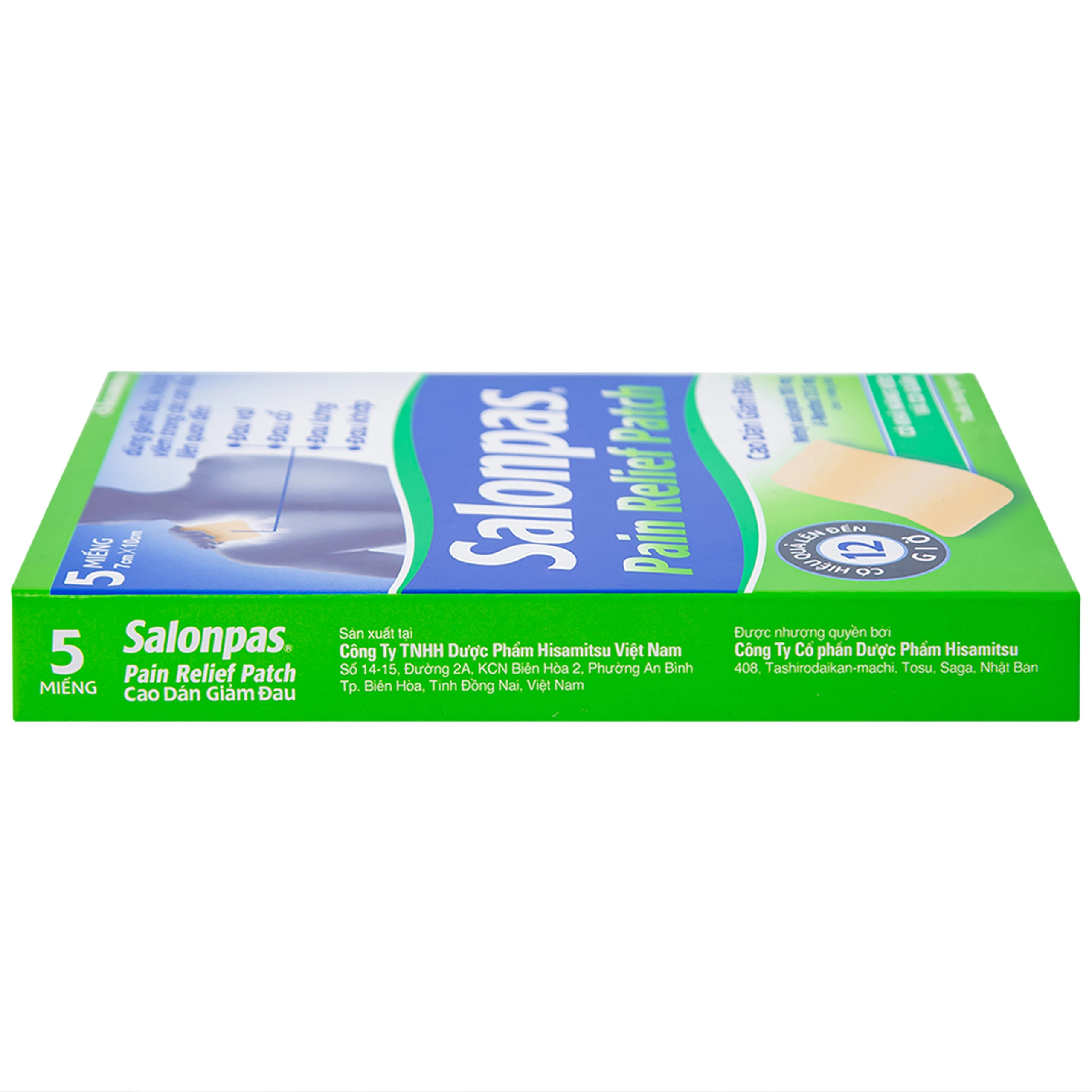 Cao dán giảm đau Salonpas Pain Relief Patch dùng trong các cơn đau vai, đau cổ (7cm x 10 cm - 5 miếng)