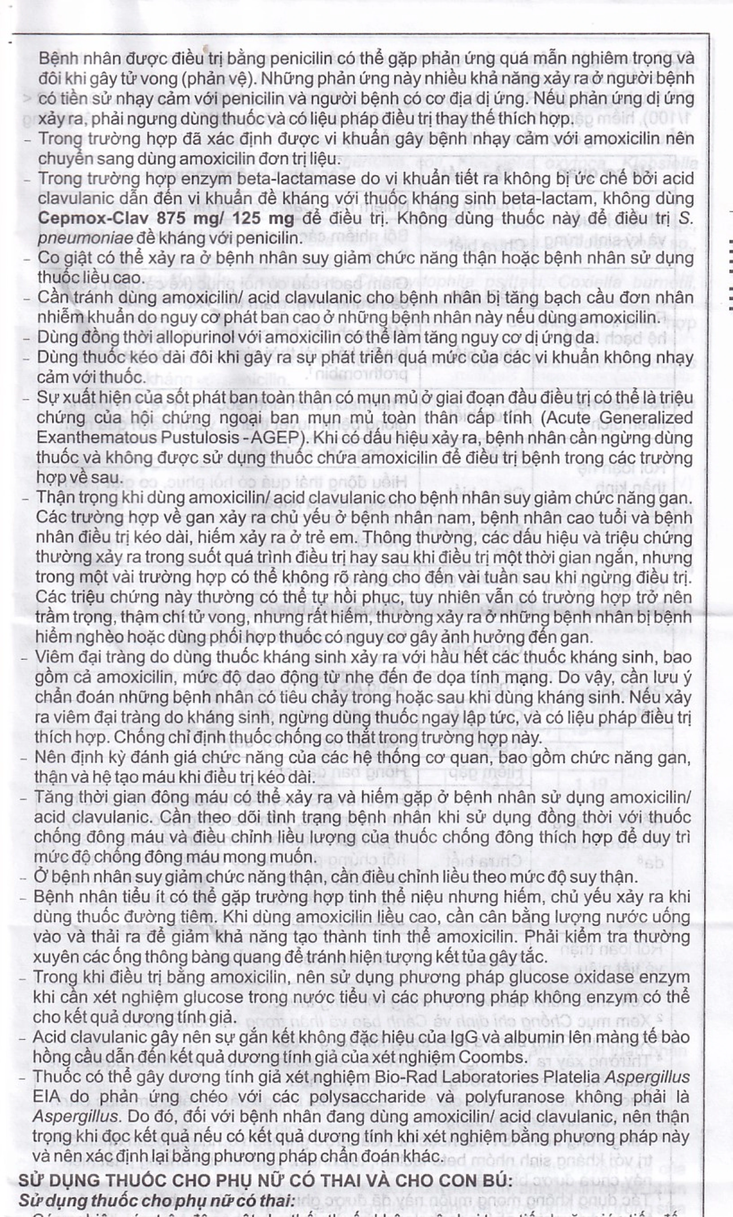 Thuốc Cepmox-Clav 875mg/125mg Imexpharm điều trị viêm xoang cấp tính do vi khuẩn, viêm tai giữa cấp tính (2 vỉ x 7 viên)