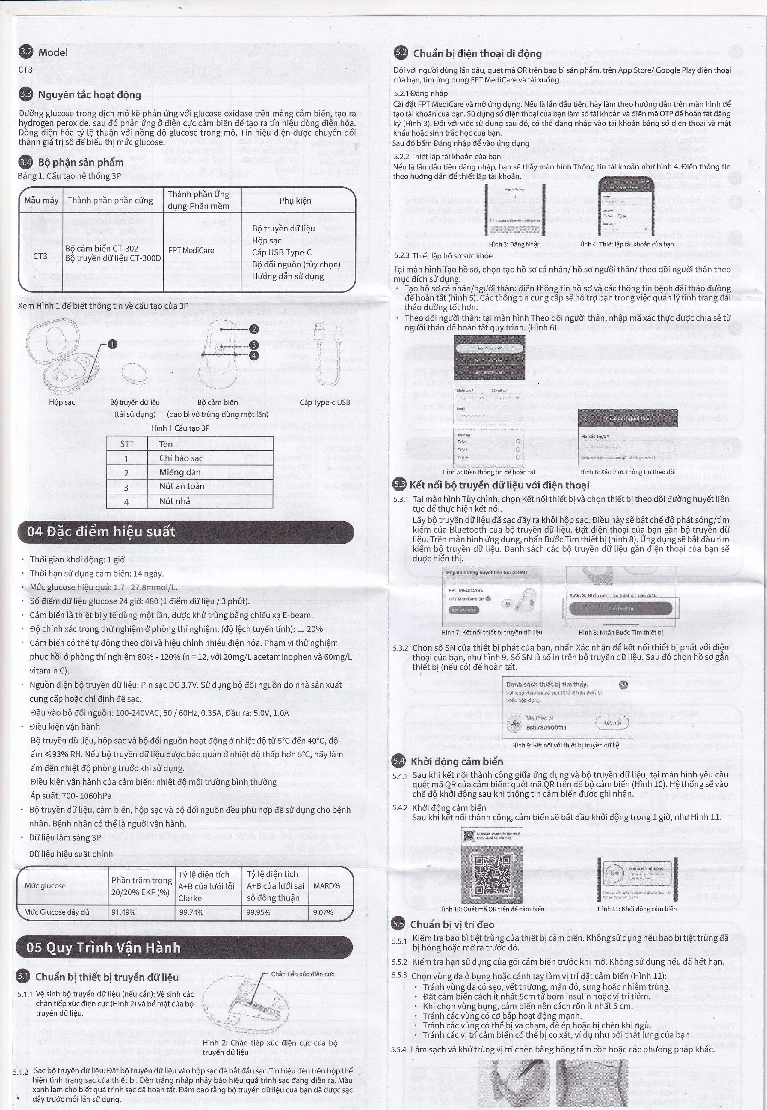 Bộ cảm biến đường huyết liên tục 3P dùng cho người bị tiểu đường (theo dõi liên tục 14 ngày)
