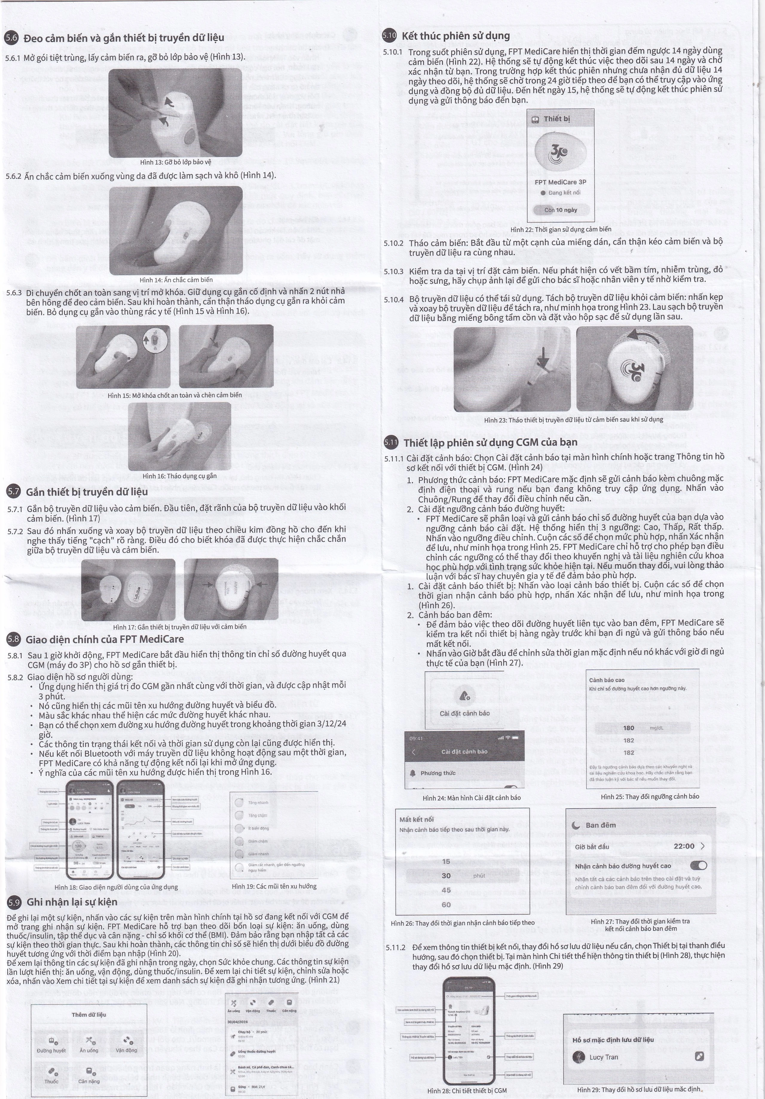 Bộ cảm biến đường huyết liên tục 3P dùng cho người bị tiểu đường (theo dõi liên tục 14 ngày)