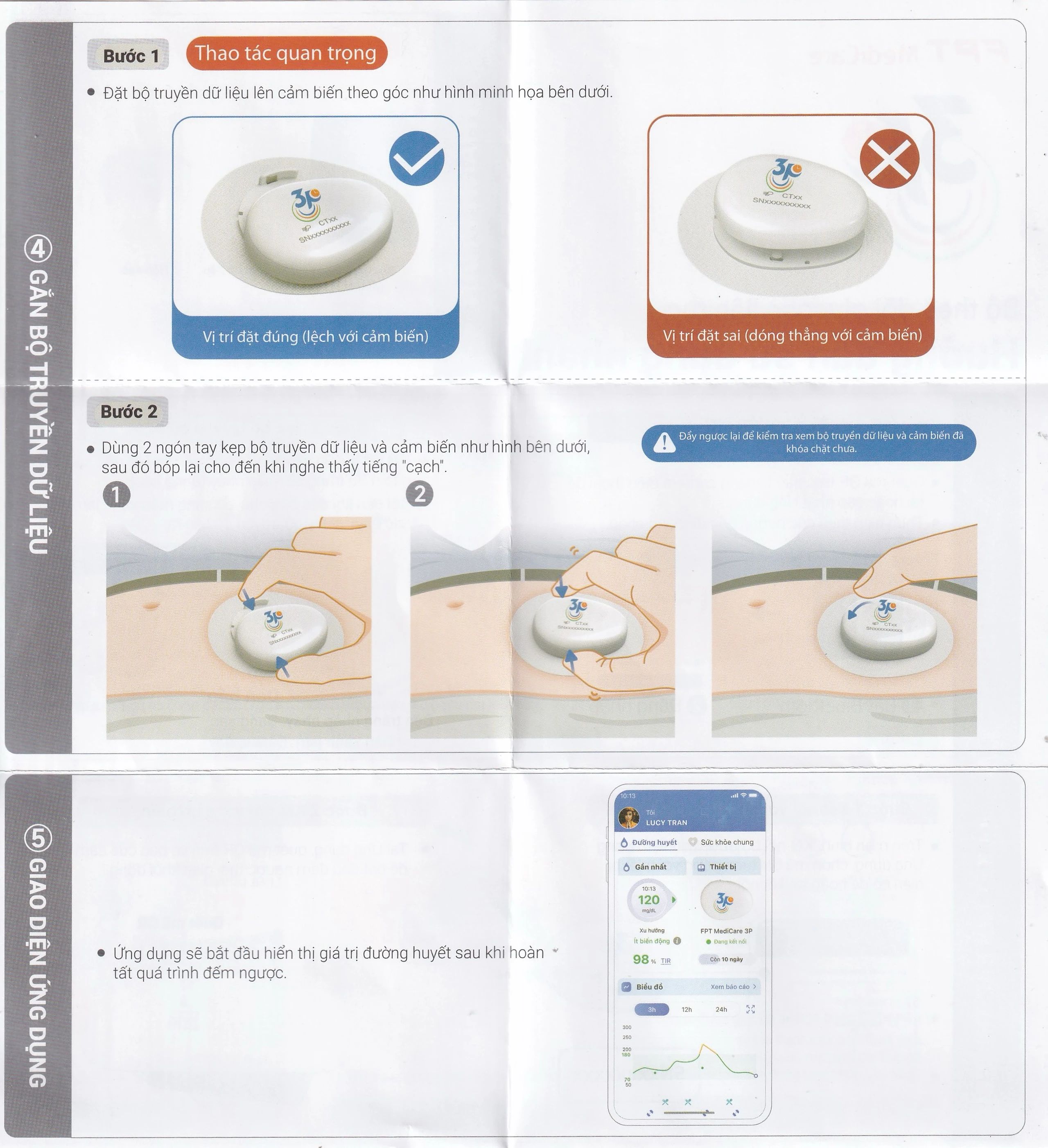 Bộ truyền dữ liệu máy đo đường huyết liên tục 3P dùng cho người bị tiểu đường