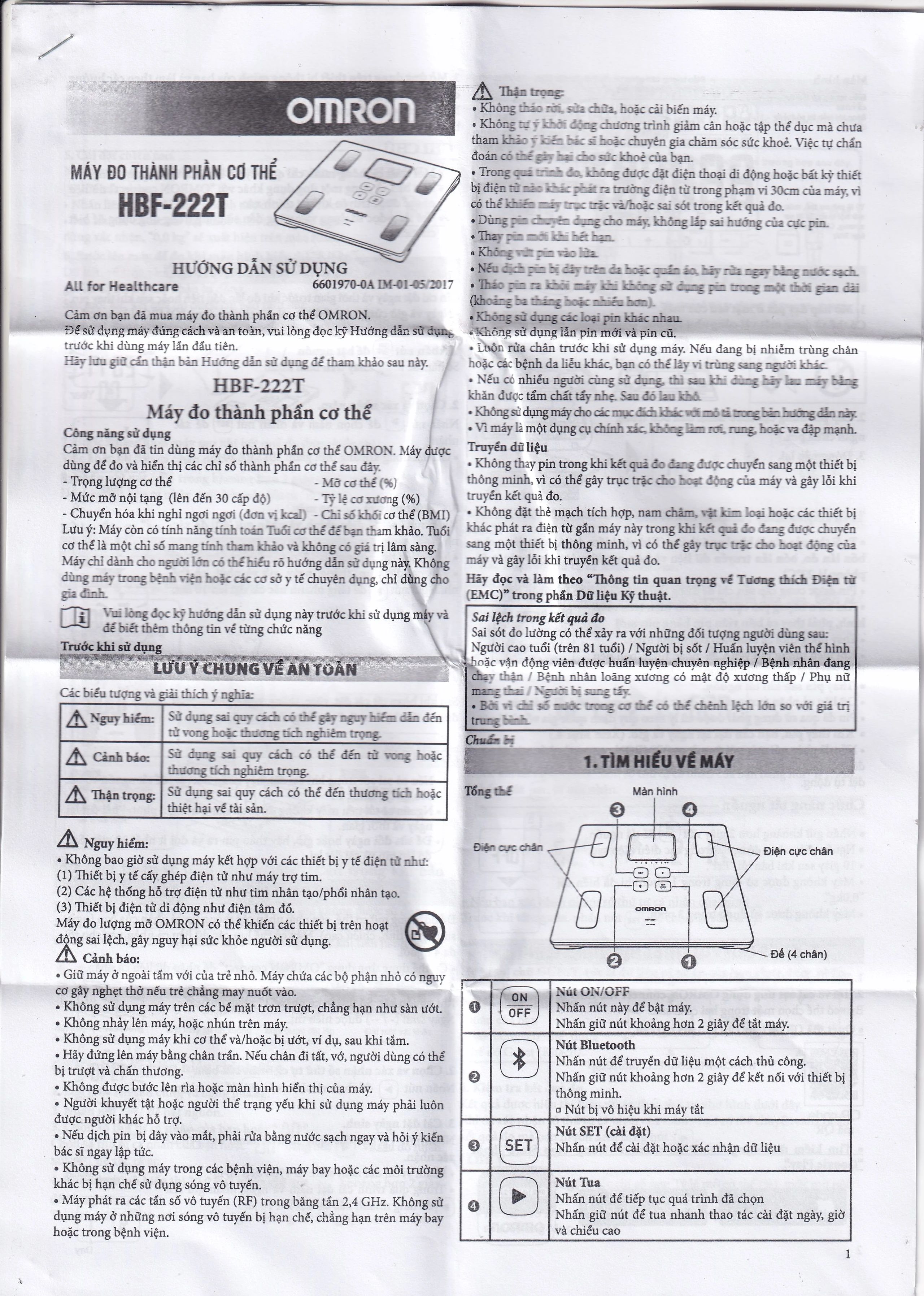 Máy đo thành phần cơ thể Omron HBF-222T