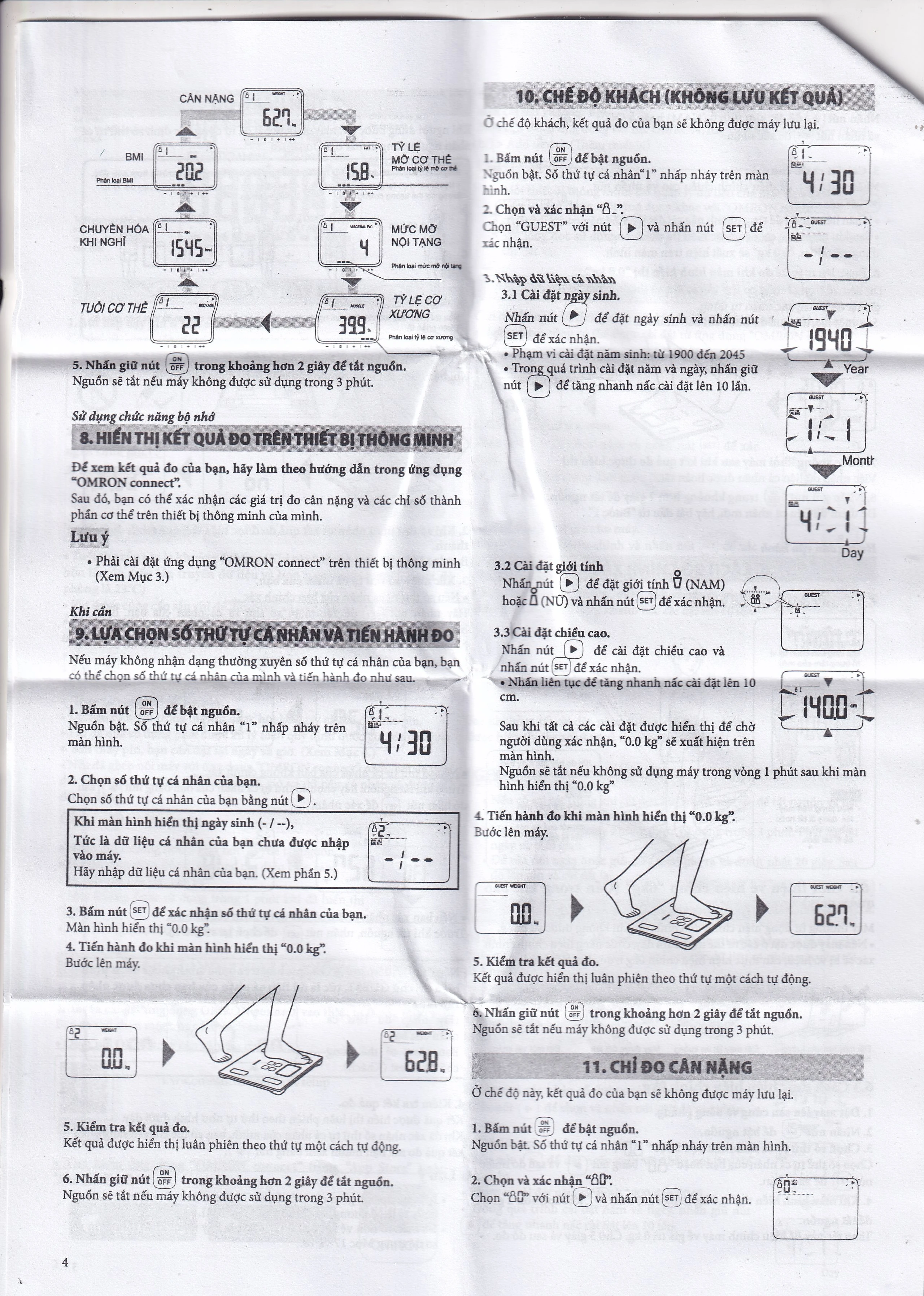 Máy đo thành phần cơ thể Omron HBF-222T