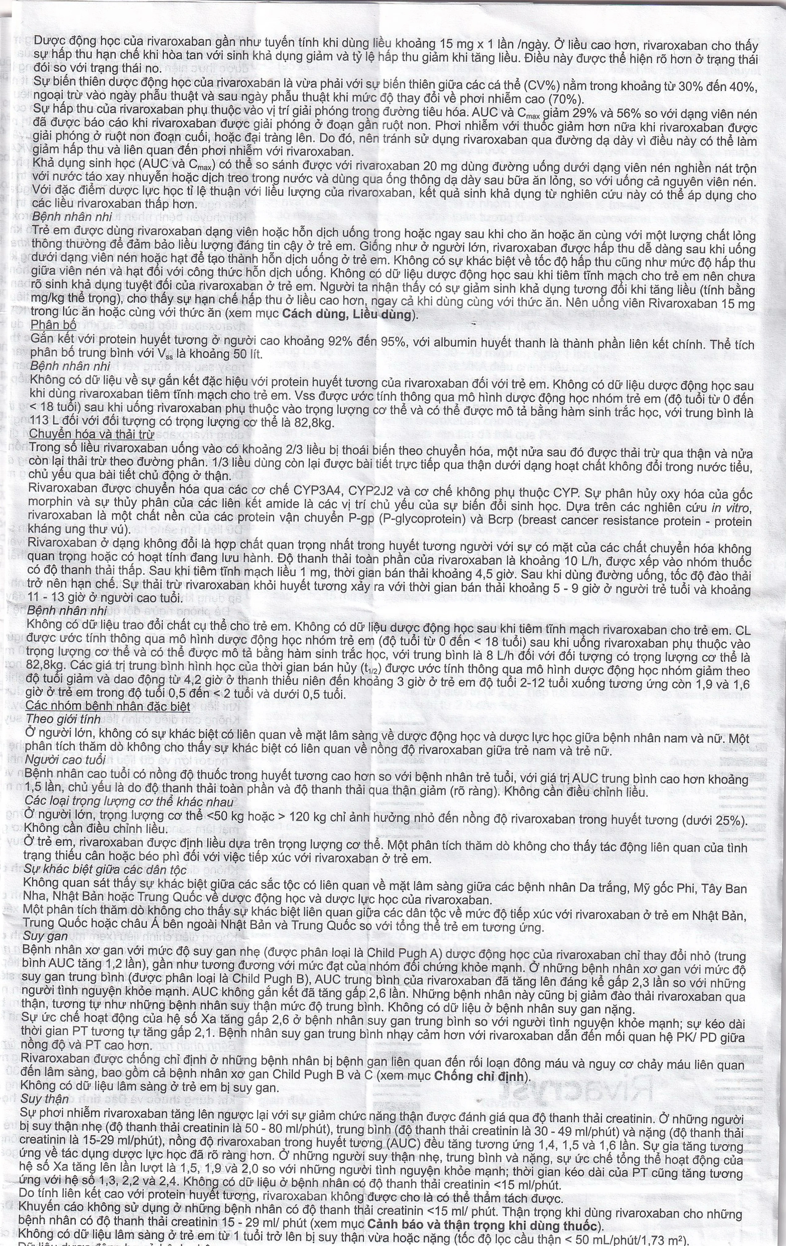 Thuốc Rivacryst 15Mg Dự Phòng Huyết Khối, Giảm Nguy Cơ Đột Quỵ  ( 1 Vỉ X 14 Viên)