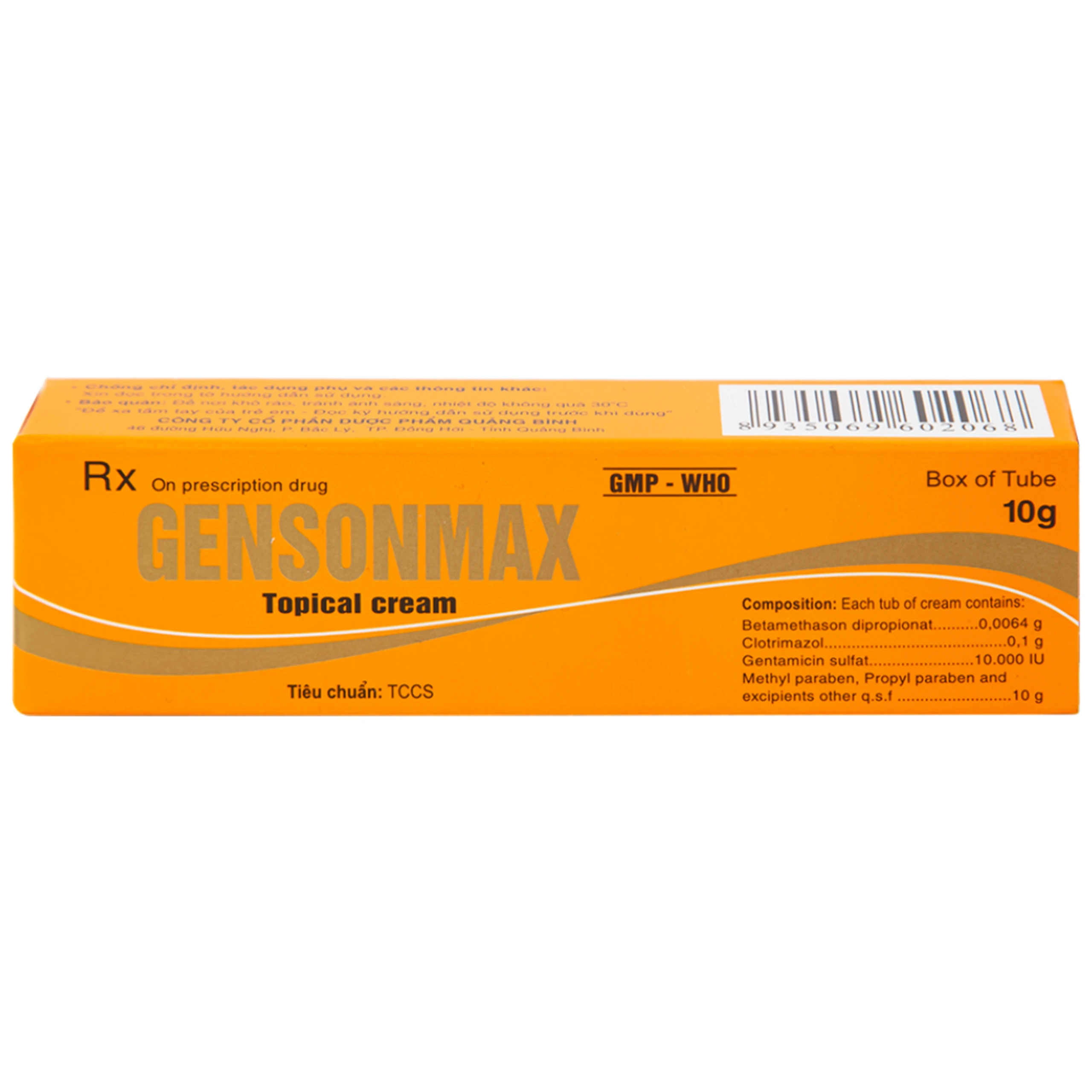 Kem bôi da Gensonmax Quapharco giảm biểu hiện viêm của các bệnh về da (10g)