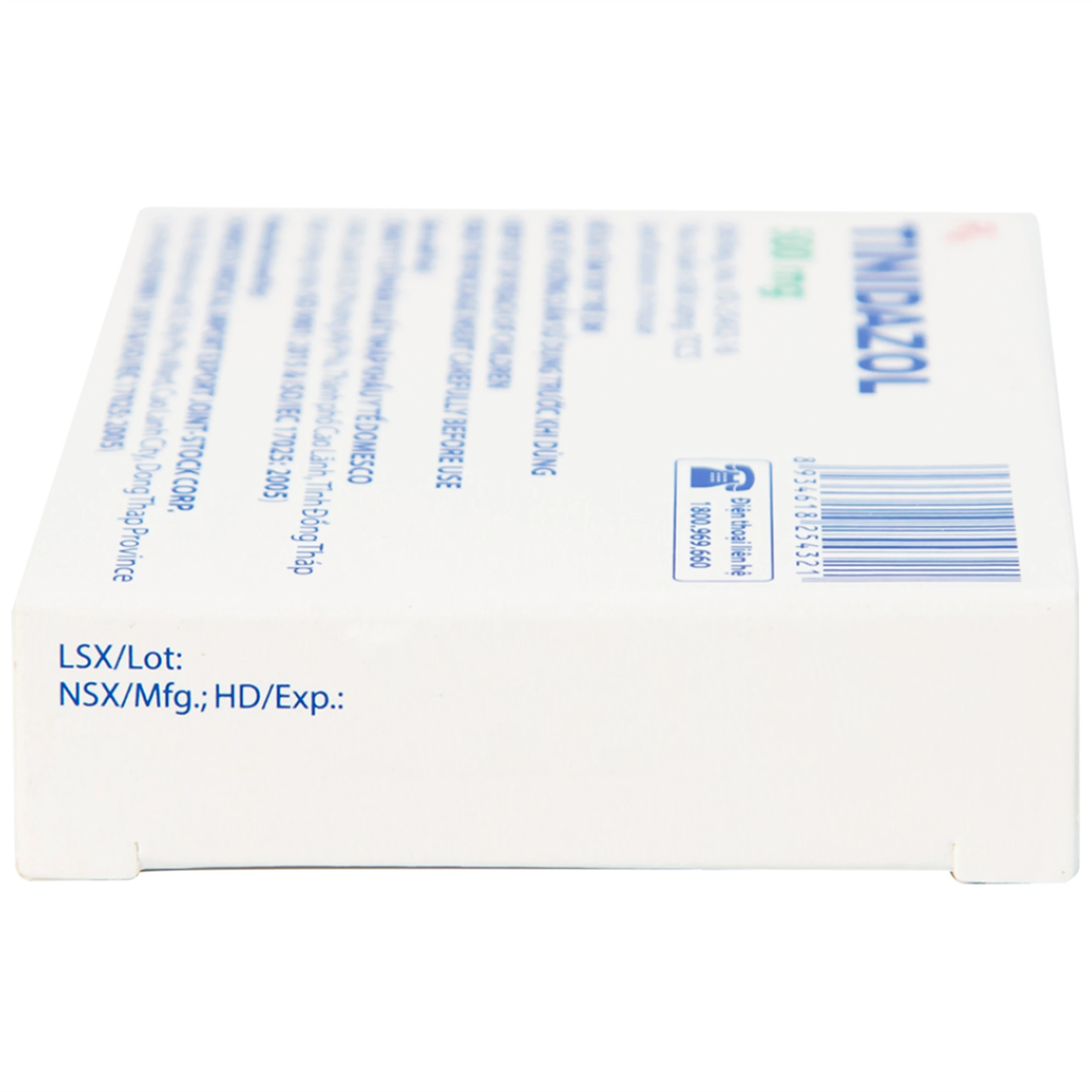 Thuốc Tinidazol 500mg Domesco dự phòng nhiễm khuẩn sau phẫu thuật (1 vỉ x 4 viên)