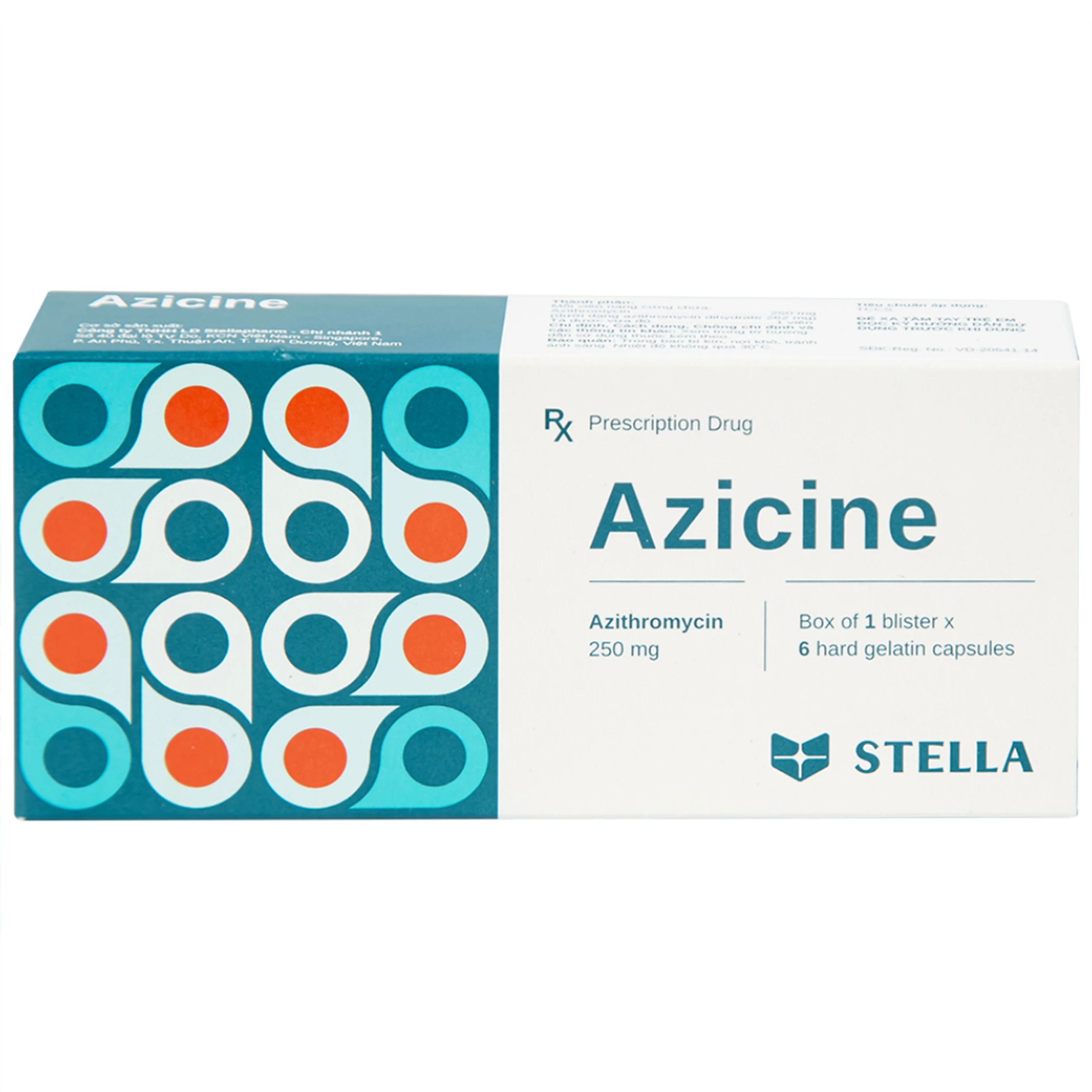 Thuốc Azicine 250mg Stella điều trị nhiễm khuẩn (1 vỉ x 6 viên)