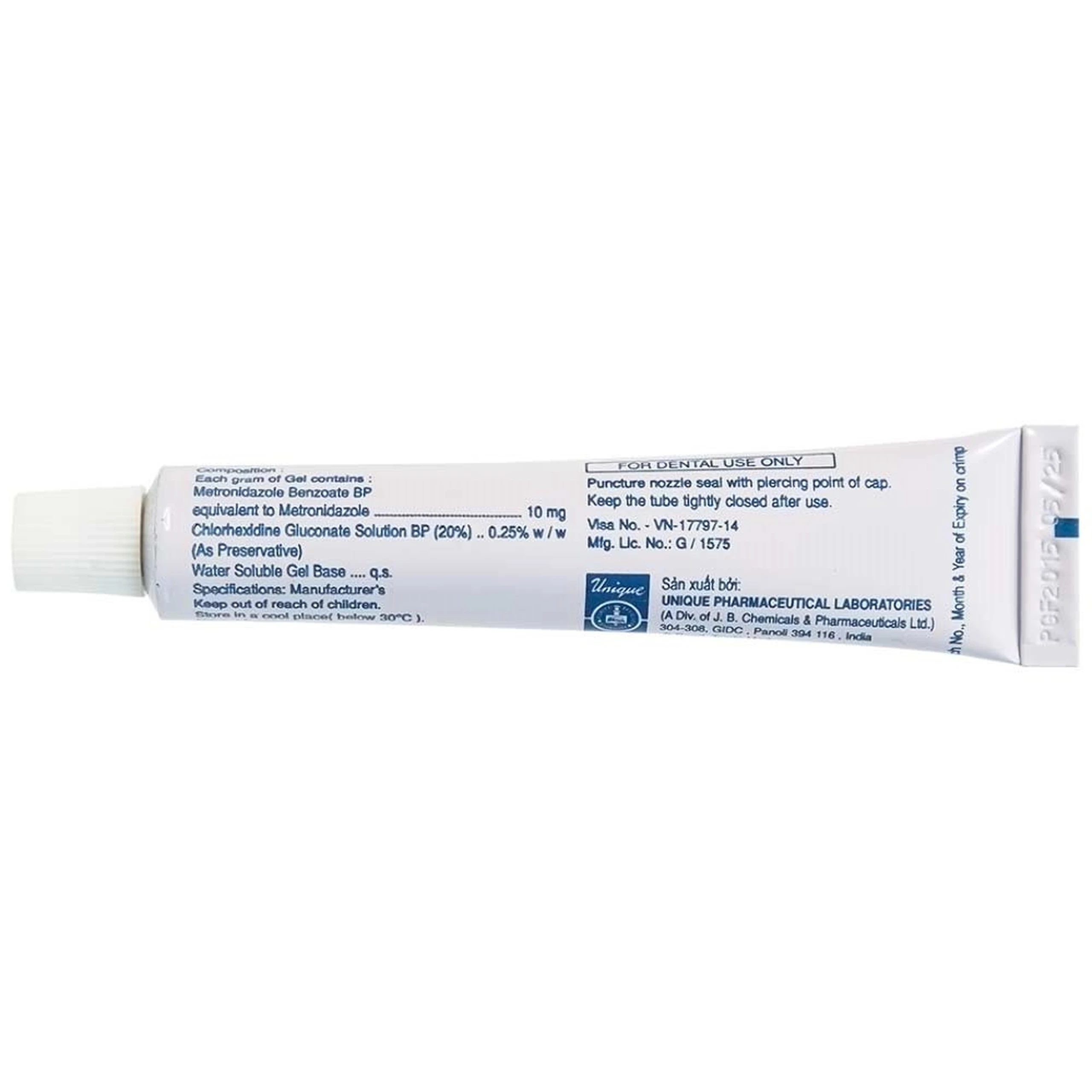 Gel bôi nha khoa Metrogyl Denta Unique Pharma điều trị các bệnh nha chu mãn tính (10g)