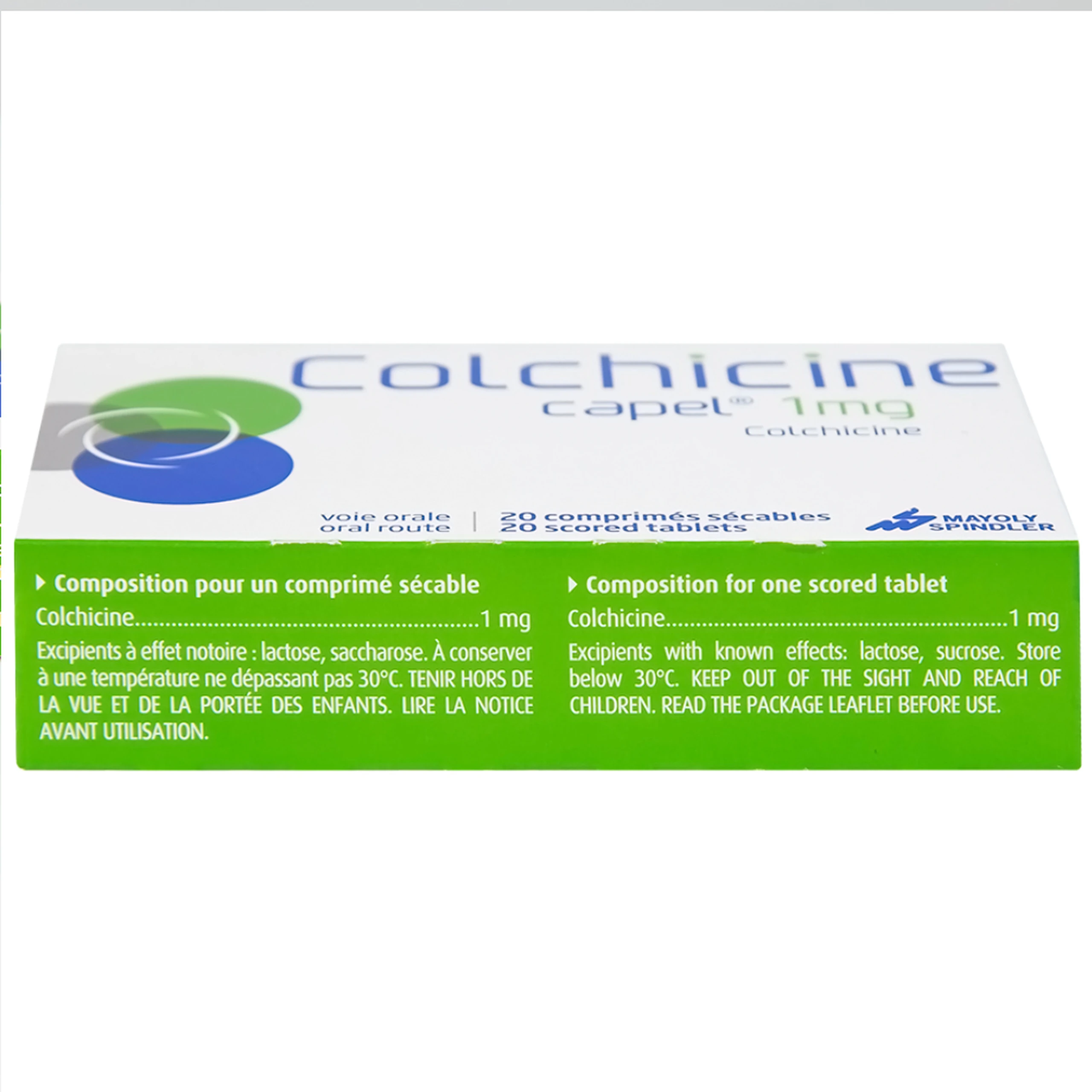 Thuốc Colchicine Capel 1mg Mayoly Spindler phòng ngừa và điều trị cơn gút cấp (20 viên)