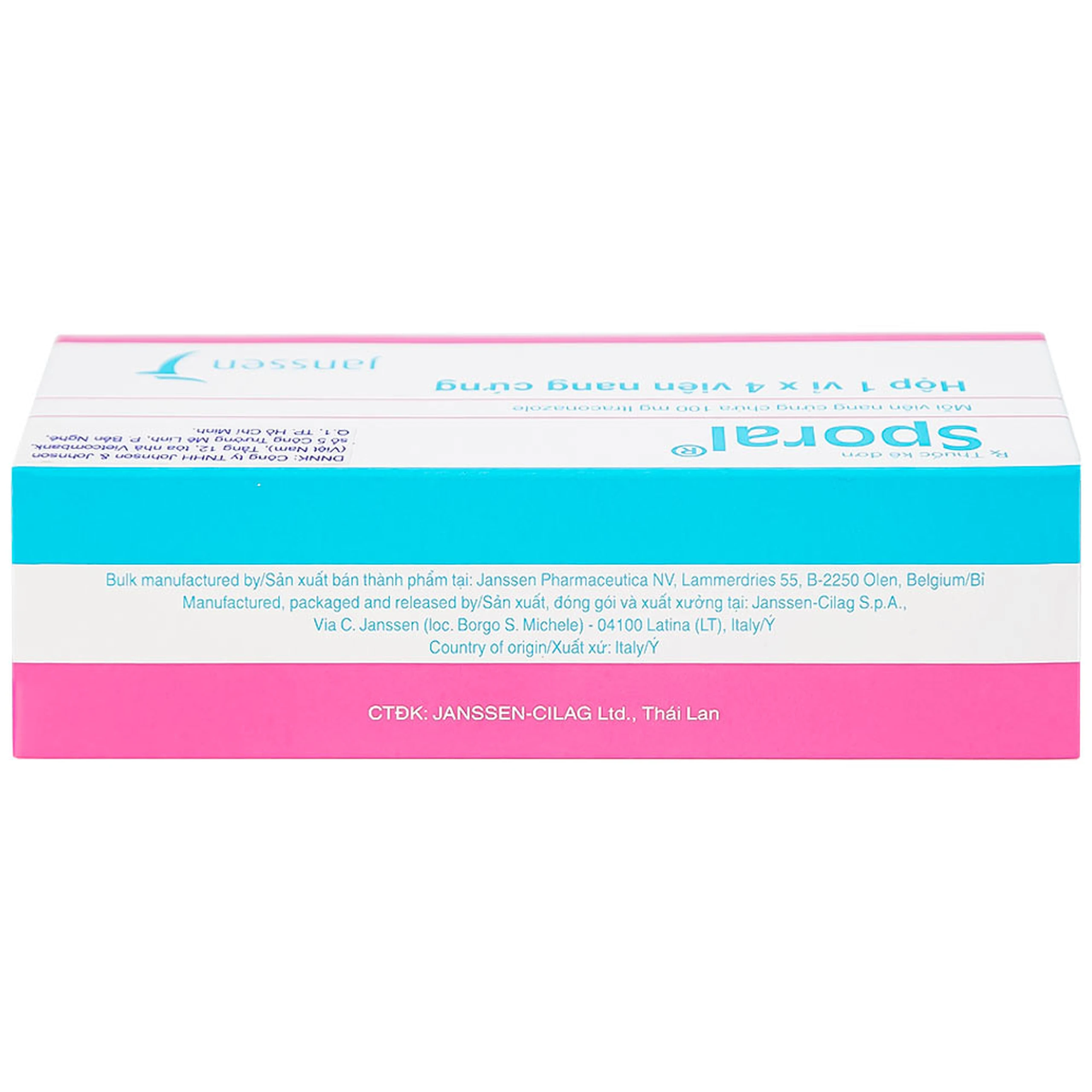 Thuốc Sporal Janssen điều trị các bệnh nấm phụ khoa, da, toàn thân (1 vỉ x 4 viên)