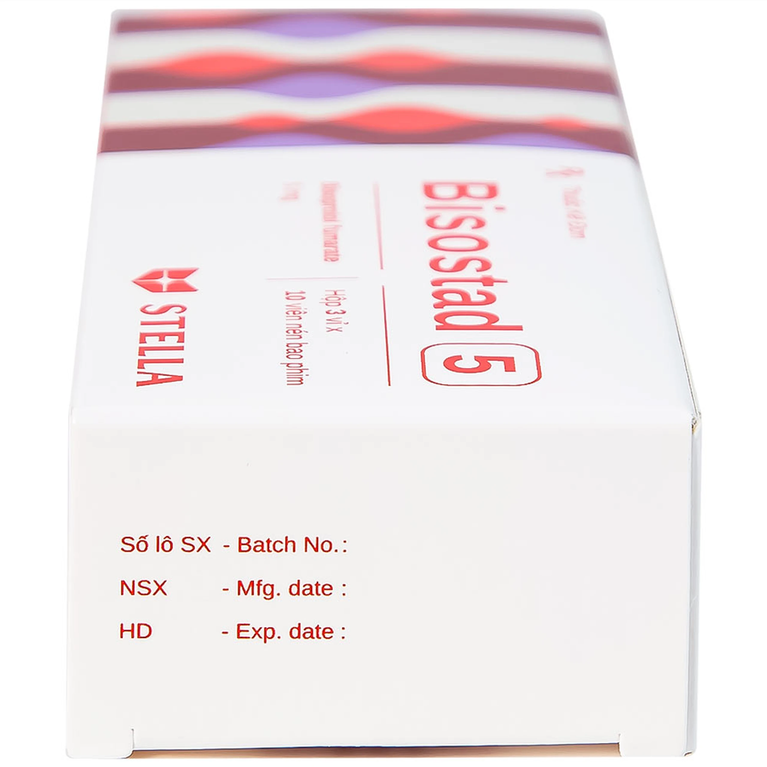 Thuốc Bisostad 5 Stella điều trị tăng huyết áp và đau thắt ngực (3 vỉ x 10 viên)