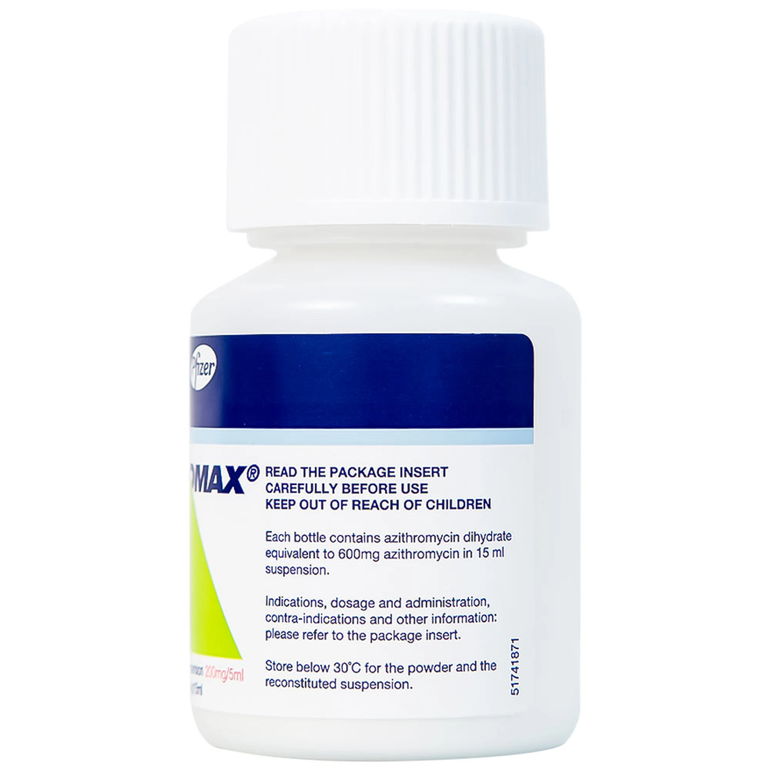 Bột pha hỗn dịch uống Zitromax 200mg/5ml Pfizer điều trị các chứng nhiễm khuẩn (15ml)