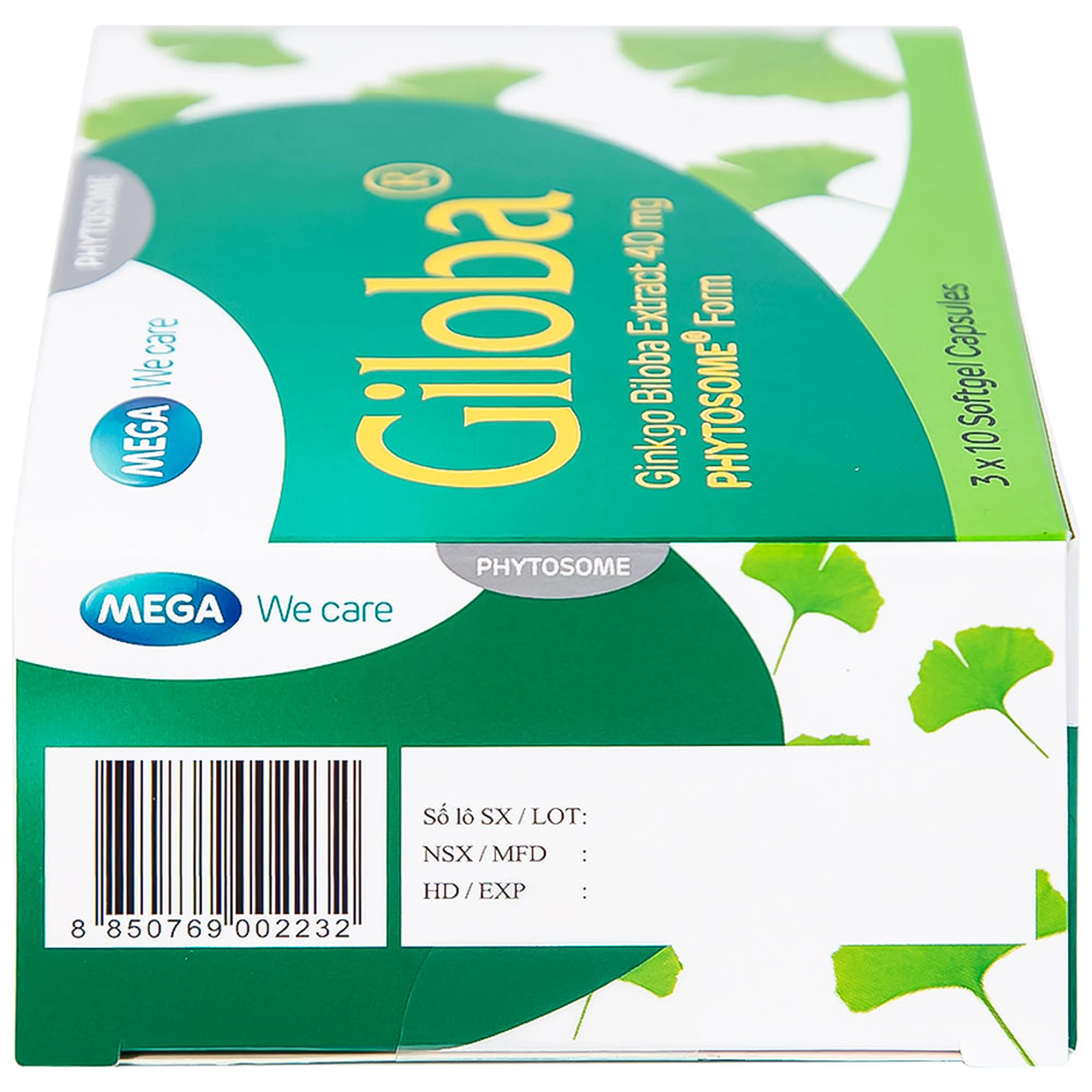 Thuốc Giloba 40mg MEGA We care điều trị suy tuần hoàn não (3 vỉ x 10 viên)