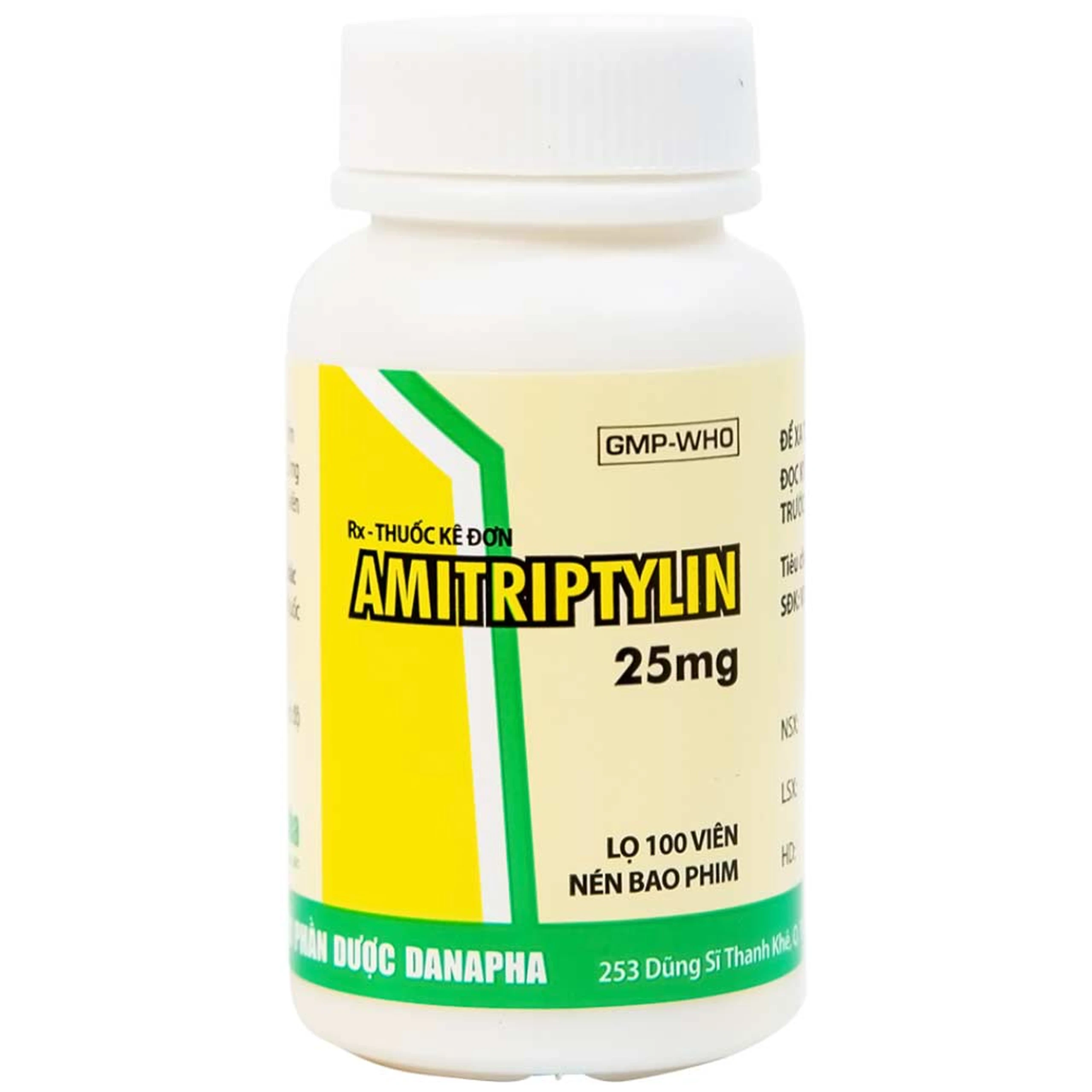 Thuốc Amitriptylin 25mg Danapha điều trị trầm cảm (100 viên)
