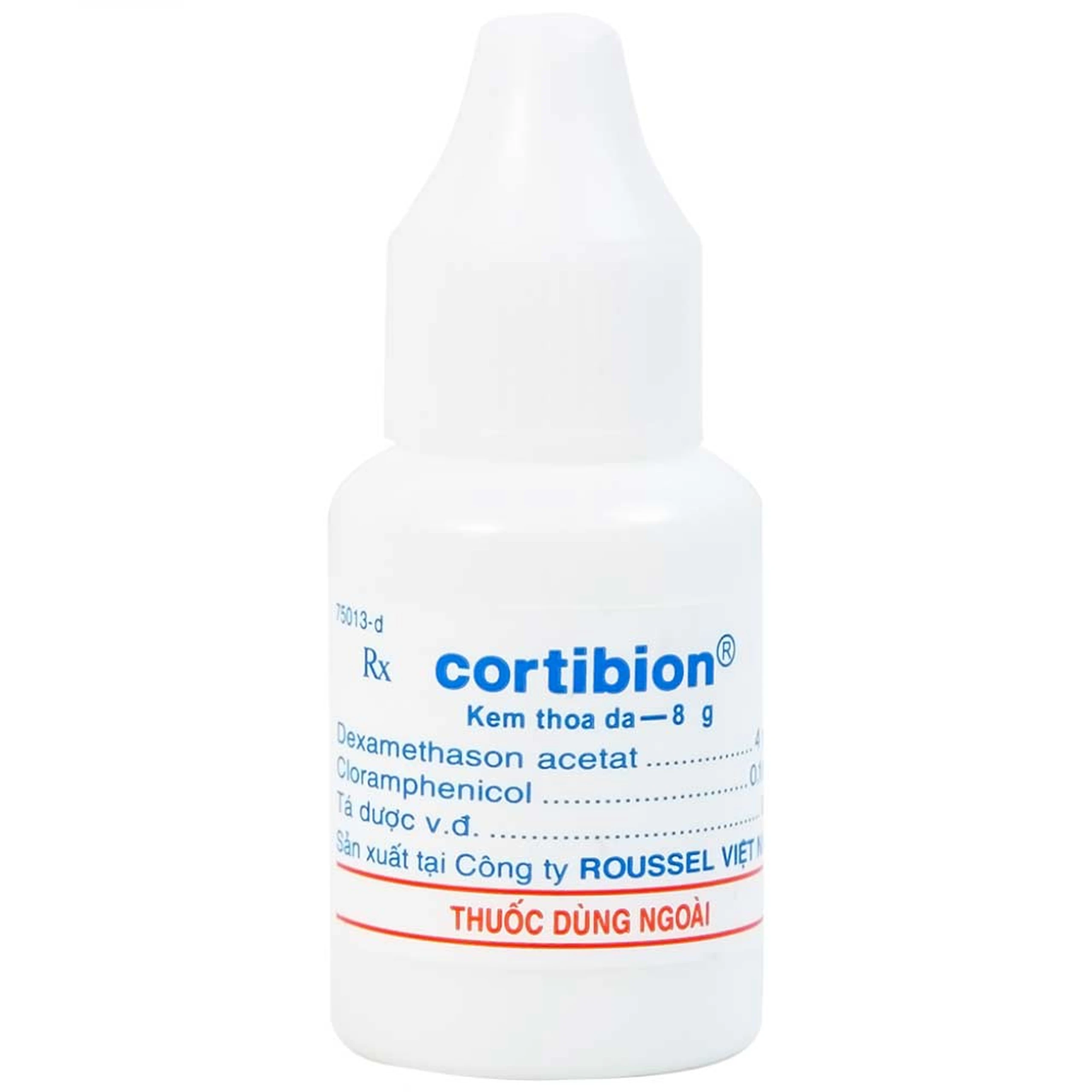 Kem thoa da Cortibion Roussel điều trị chàm, vết côn trùng cắn, viêm da tiếp xúc, viêm da dị ứng (8g)