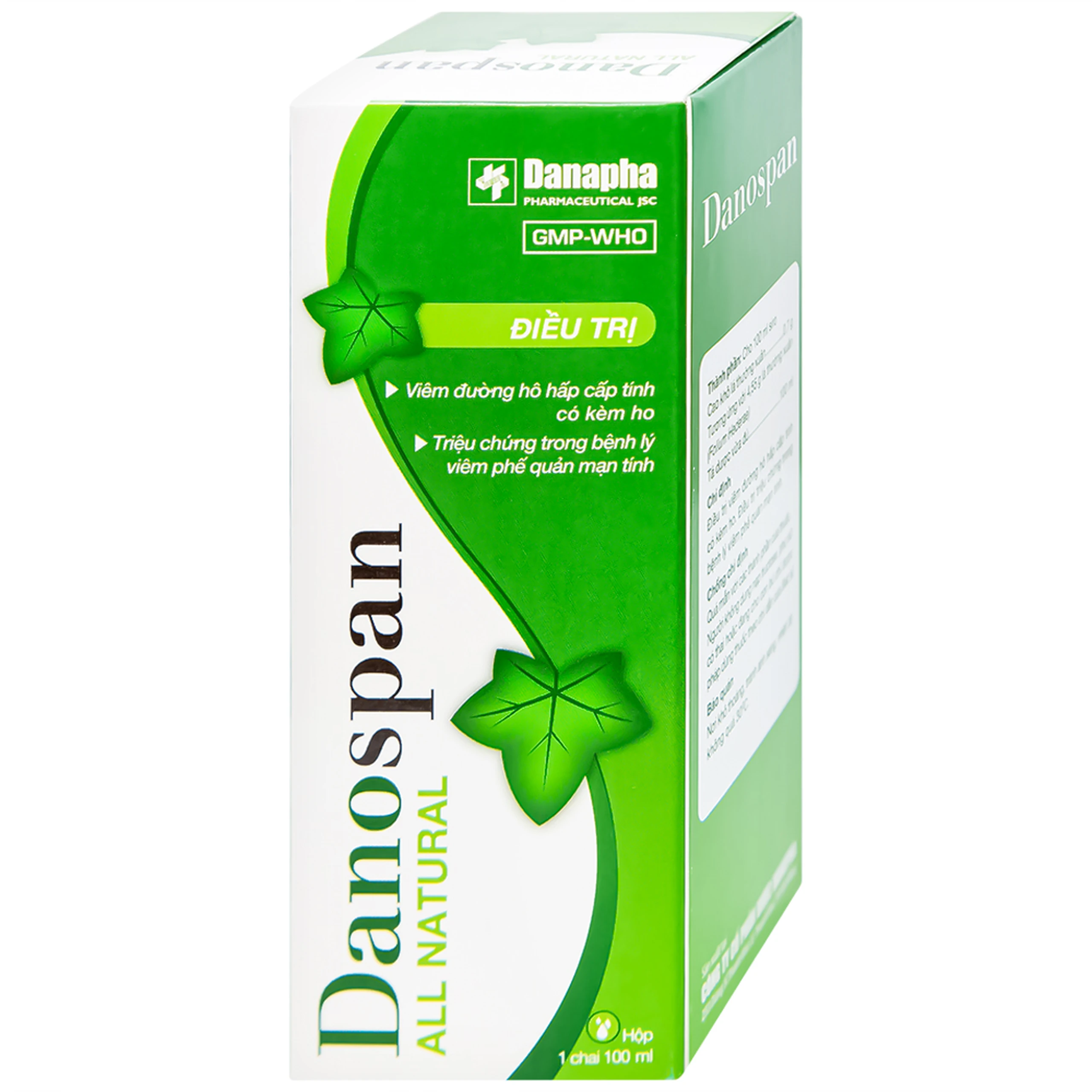 Dung dịch Danospan Danapha điều trị viêm đường hô hấp cấp tính có kèm ho (100ml)