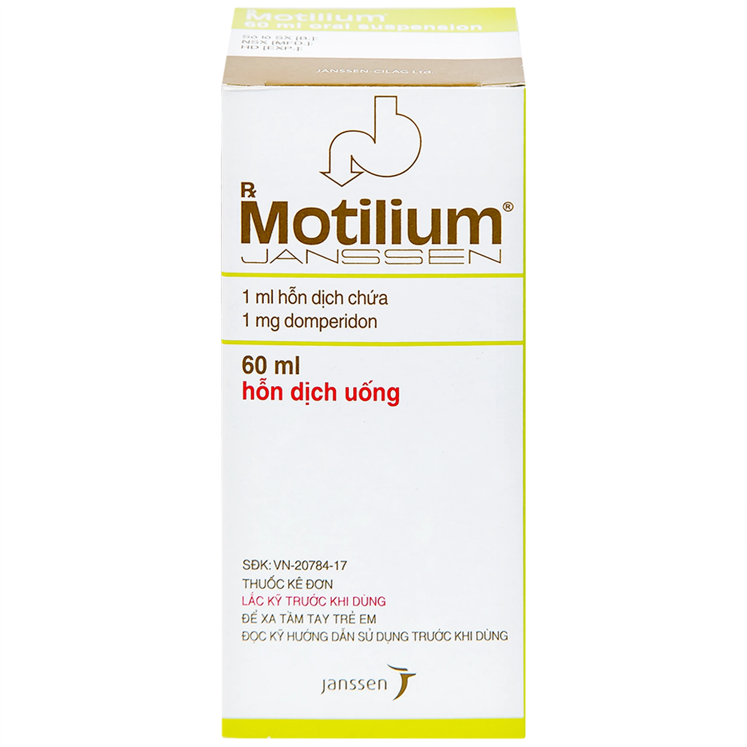 Hỗn dịch uống Motilium Janssen điều trị triệu chứng nôn và buồn nôn (60ml)
