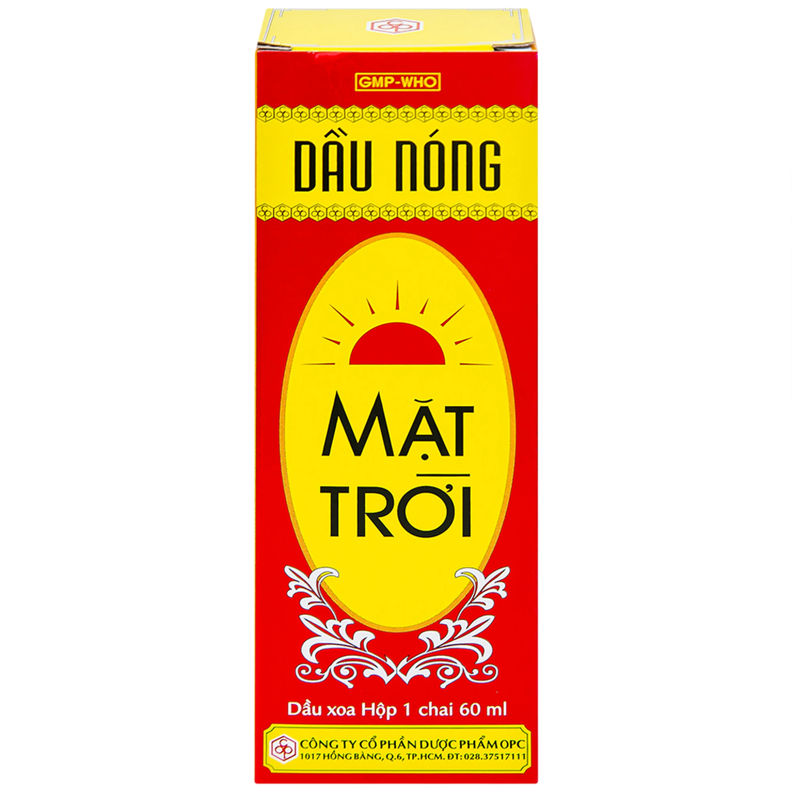 Dầu nóng Mặt Trời OPC điều trị nhức mỏi, tê thấp, đau lưng, cảm mạo, cúm (60ml)