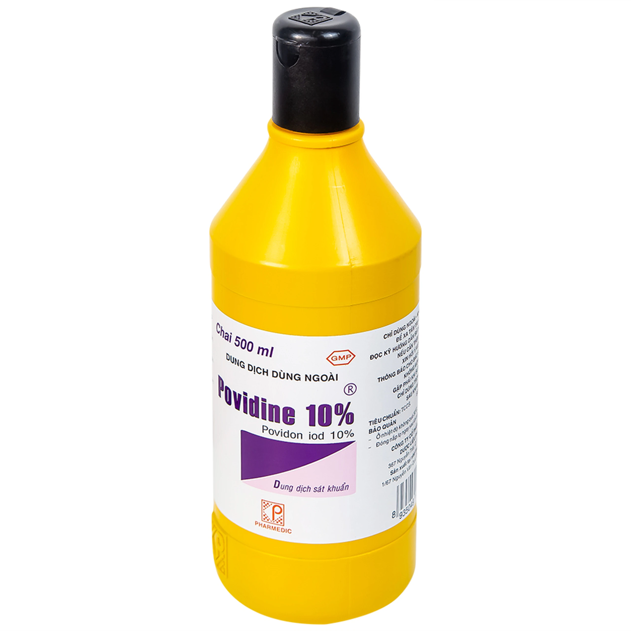 Dung dịch sát khuẩn Povidine 10% Pharmedic ngăn ngừa nhiễm khuẩn ở vết cắt, vết trầy (500ml)