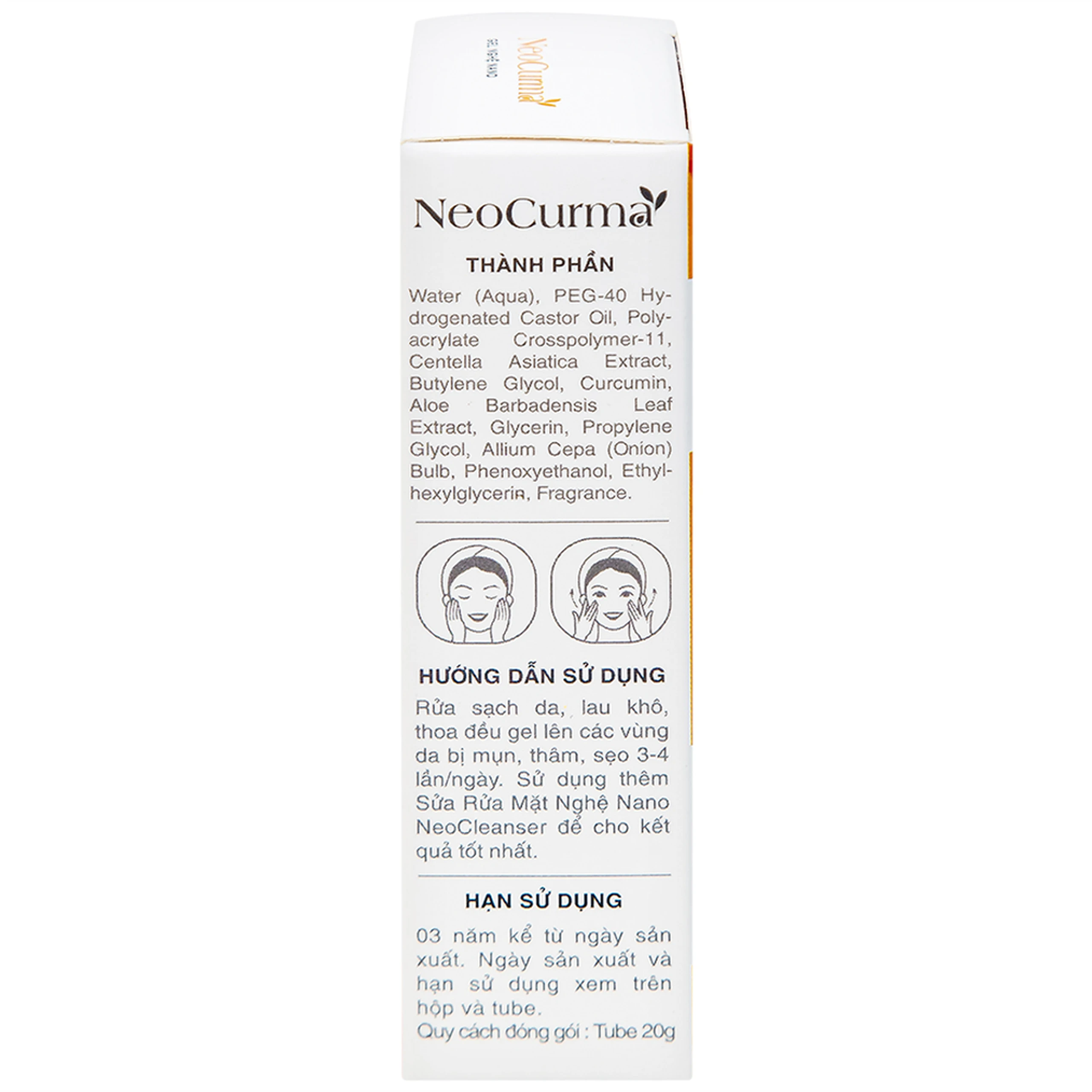 Gel Nghệ Nano NeoCurma ngừa mụn, ngừa sẹo, mờ vết thâm (20g)
