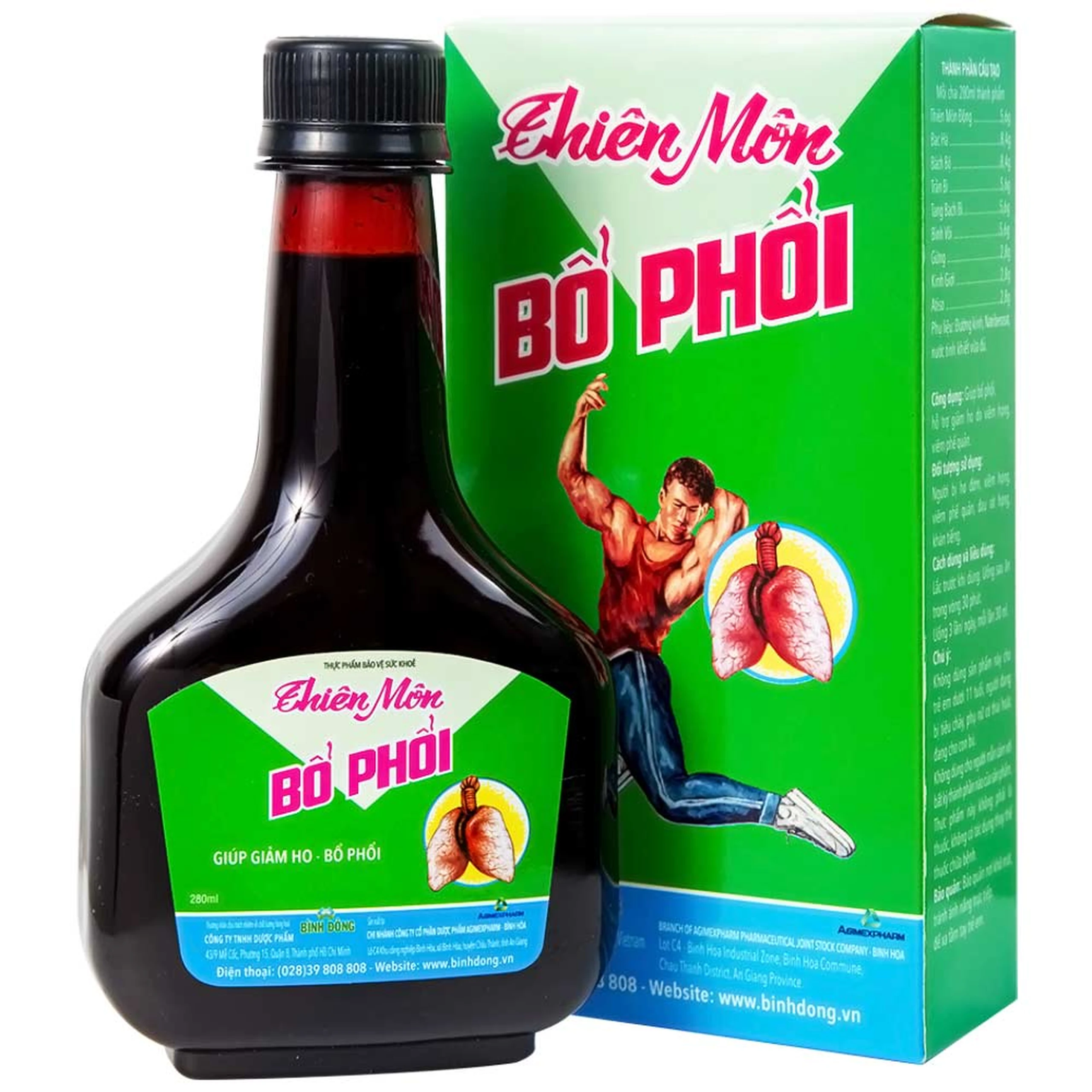 Hỗ trợ giảm ho Thiên Môn Bổ Phổi Bình Đông (280ml)
