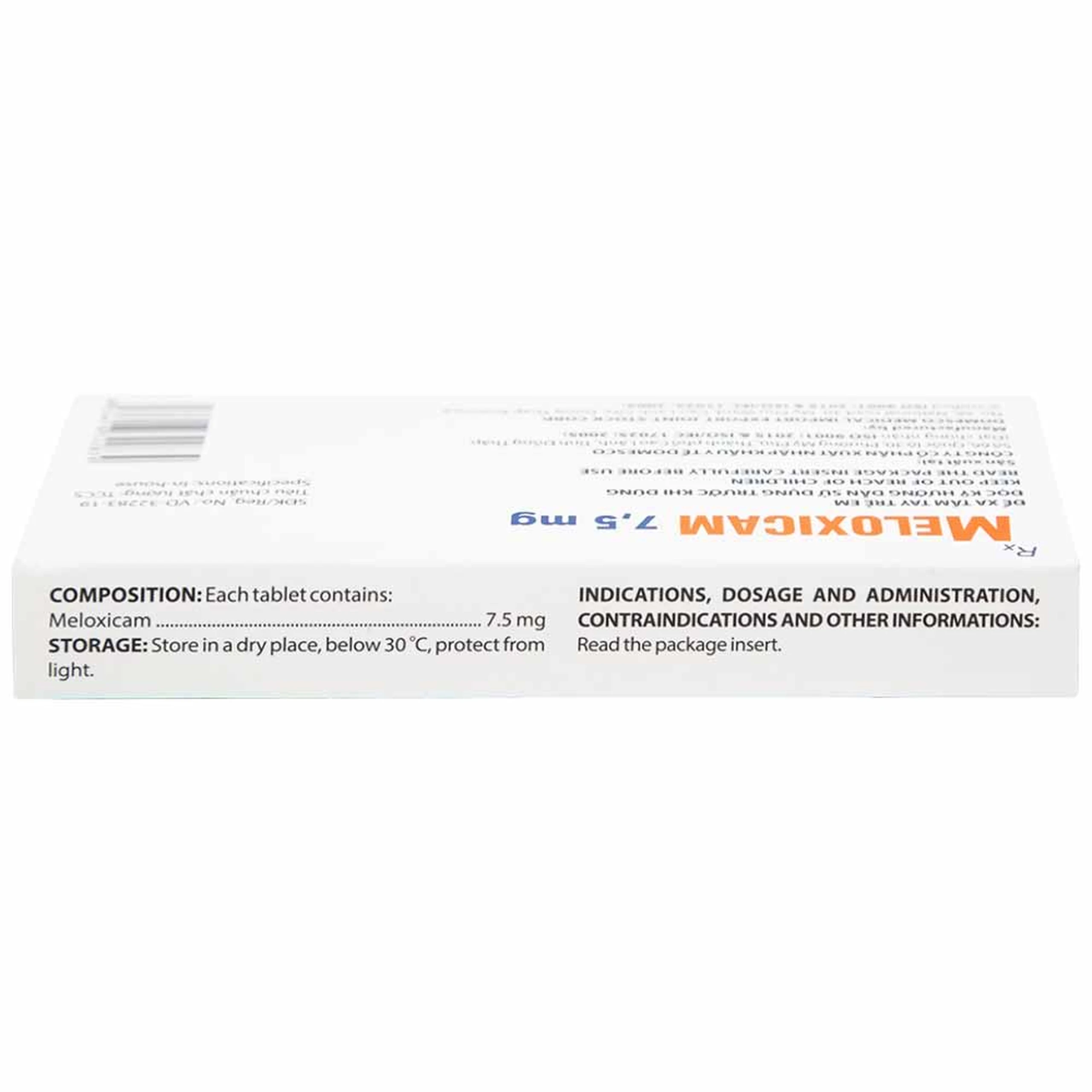 Thuốc Meloxicam 7.5mg điều trị viêm xương khớp, viêm cột sống (2 vỉ x 10 viên)