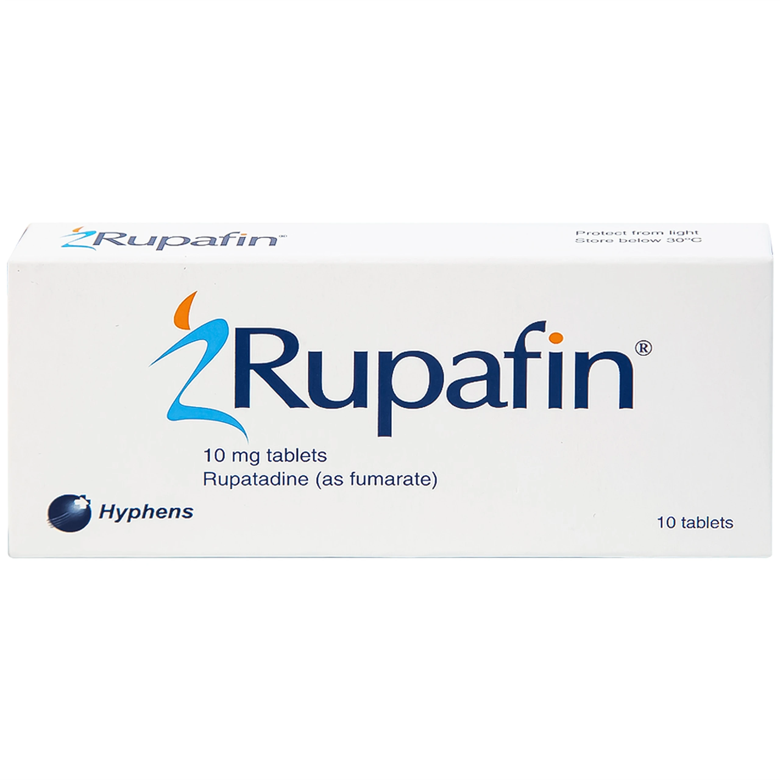 Thuốc Rupafin 10mg Hyphens điều trị viêm mũi dị ứng, nổi mày đay (1 vỉ x 10 viên)