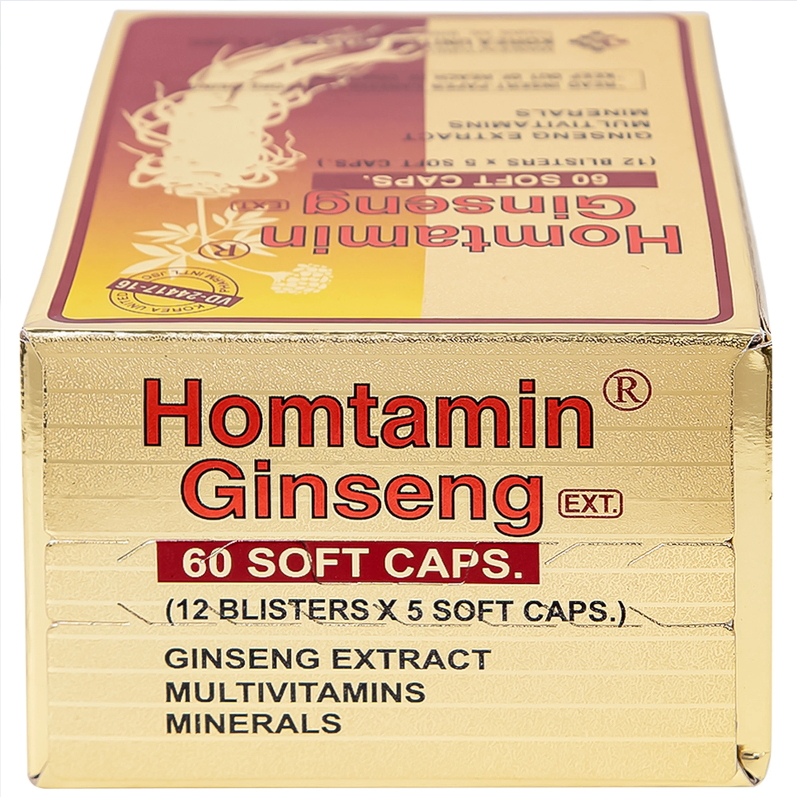 Thuốc Homtamin Ginseng Korea United cung cấp vitamin và muối khoáng (12 vỉ x 5 viên)