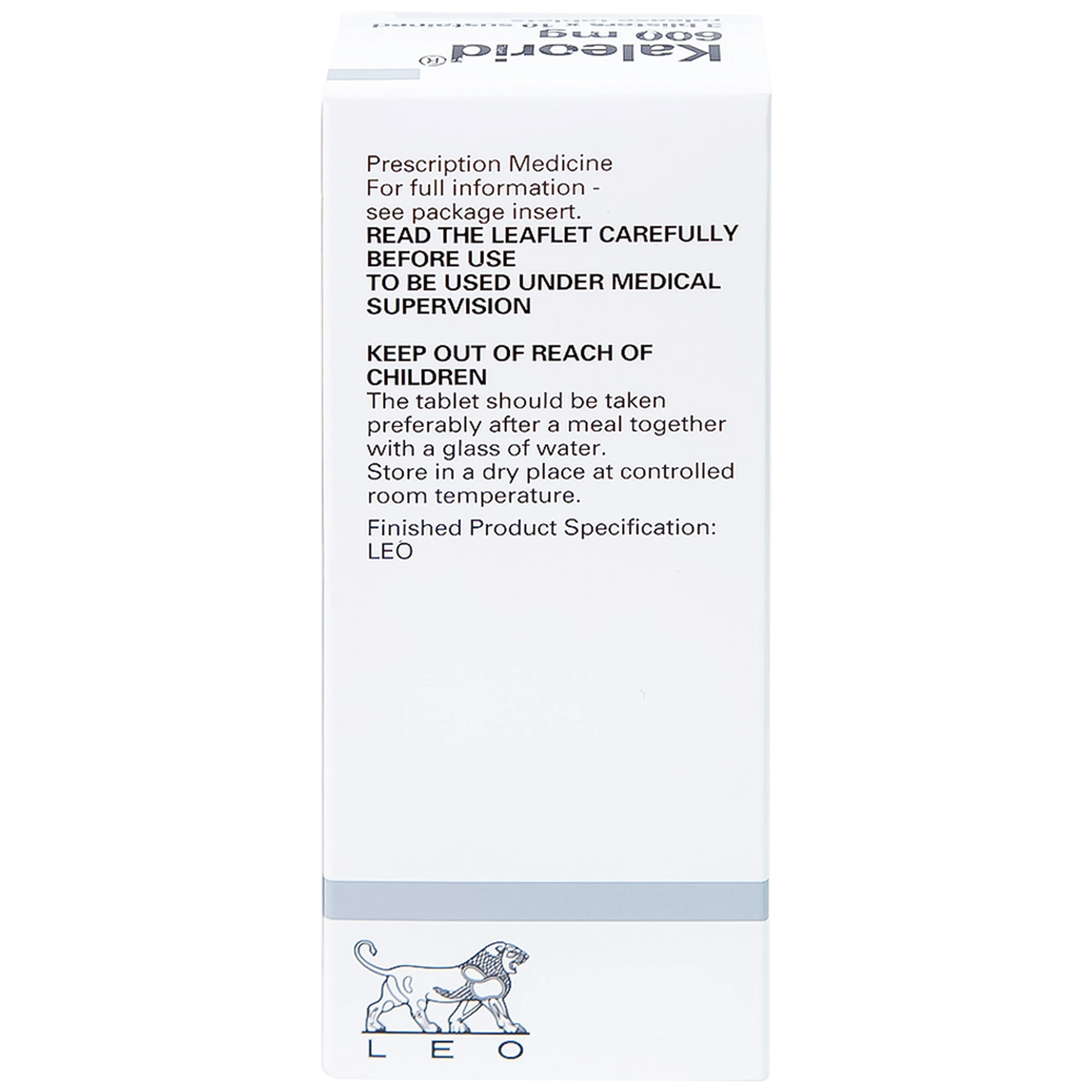 Viên nén Kaleorid 600mg LEO phòng ngừa và điều trị giảm kali huyết (3 vỉ x 10 viên) 