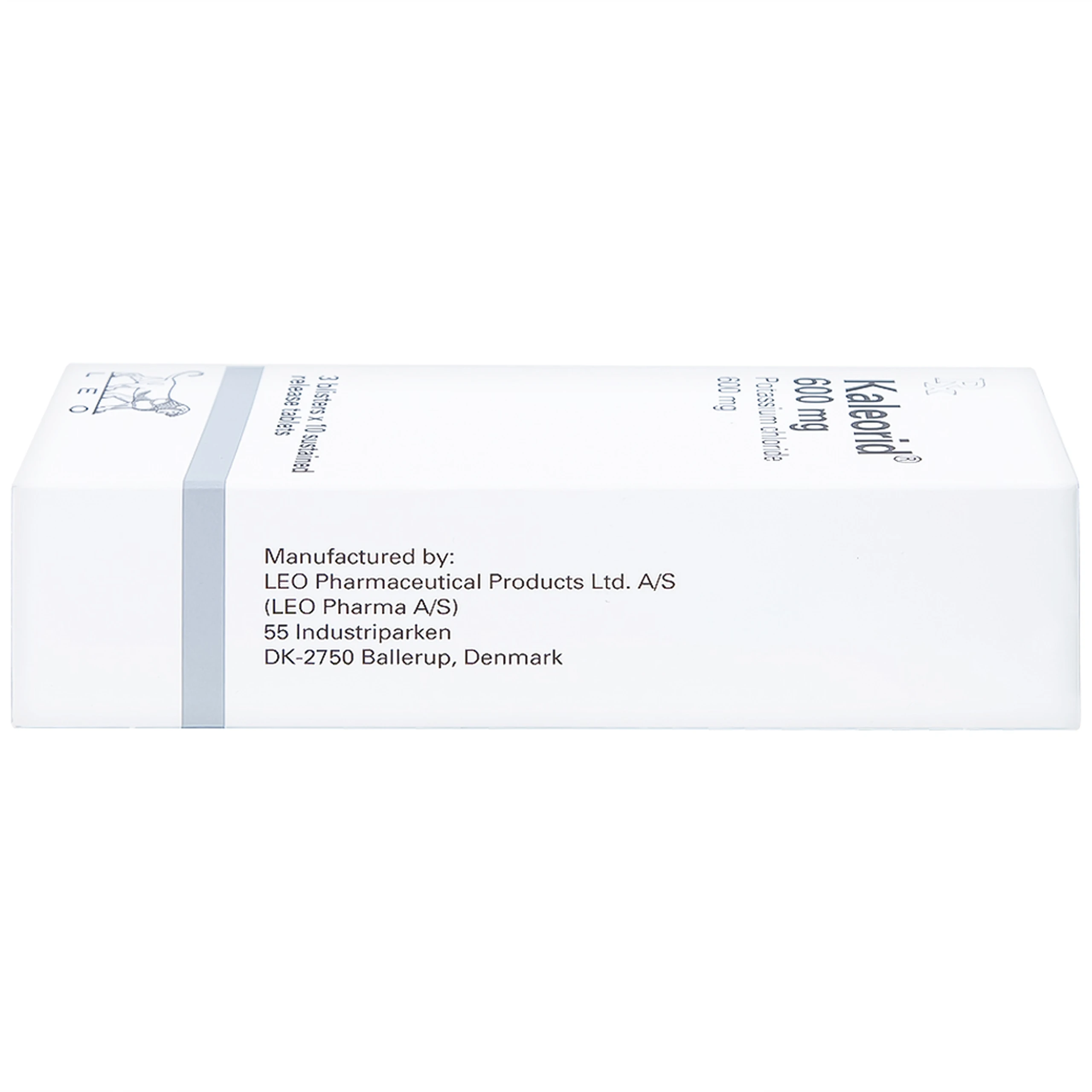 Viên nén Kaleorid 600mg LEO phòng ngừa và điều trị giảm kali huyết (3 vỉ x 10 viên) 