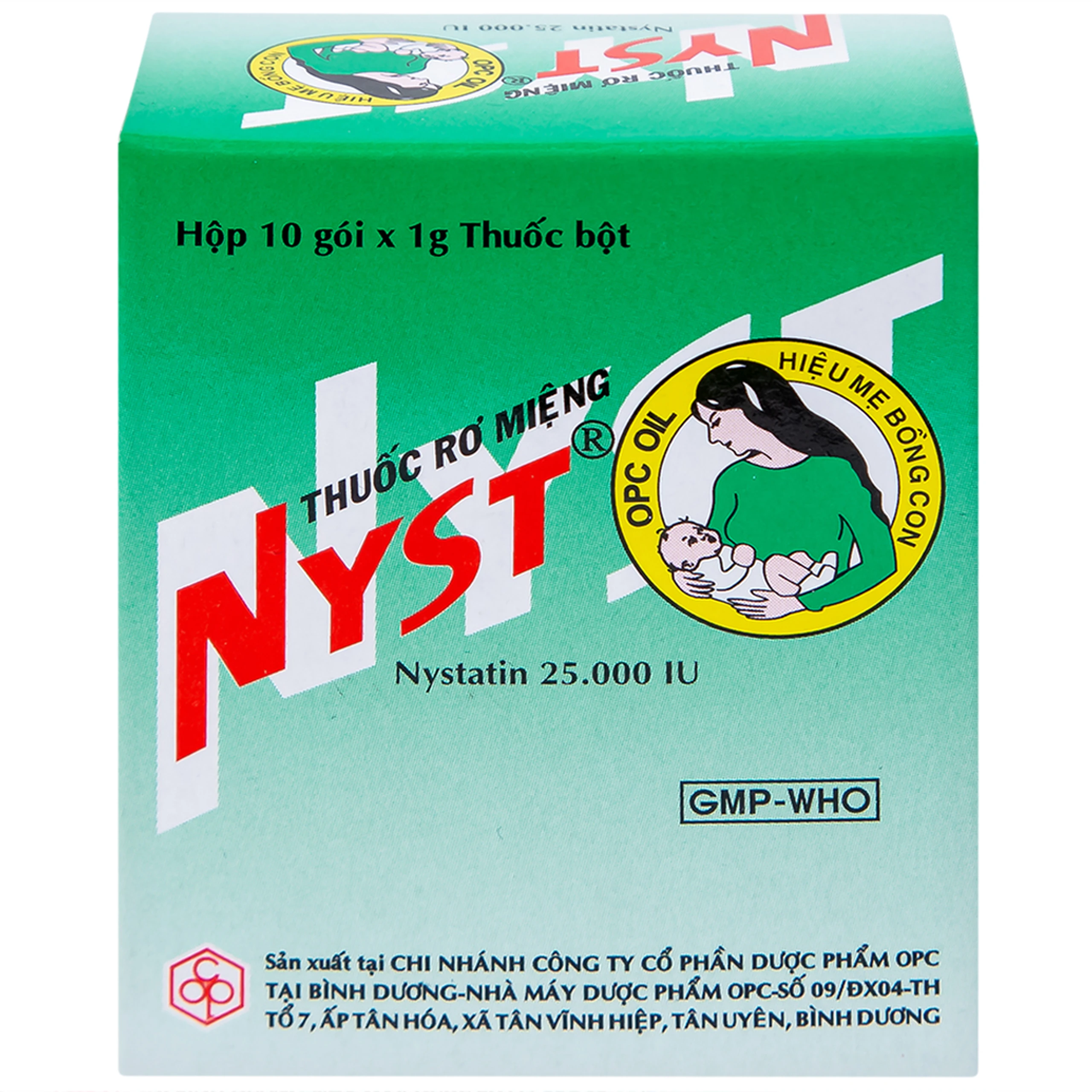 Thuốc rơ miệng Nyst 25.000IU OPC dự phòng và điều trị bệnh Candida miệng (10 gói)