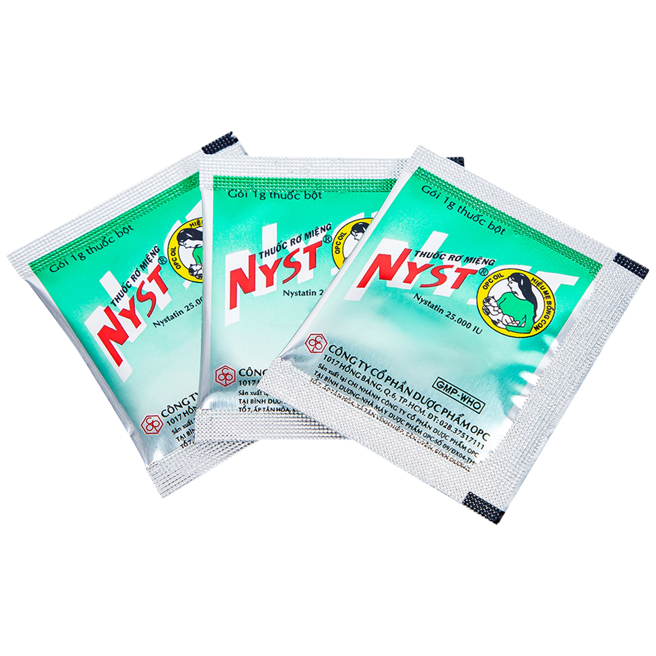 Thuốc rơ miệng Nyst 25.000IU OPC dự phòng và điều trị bệnh Candida miệng (10 gói)