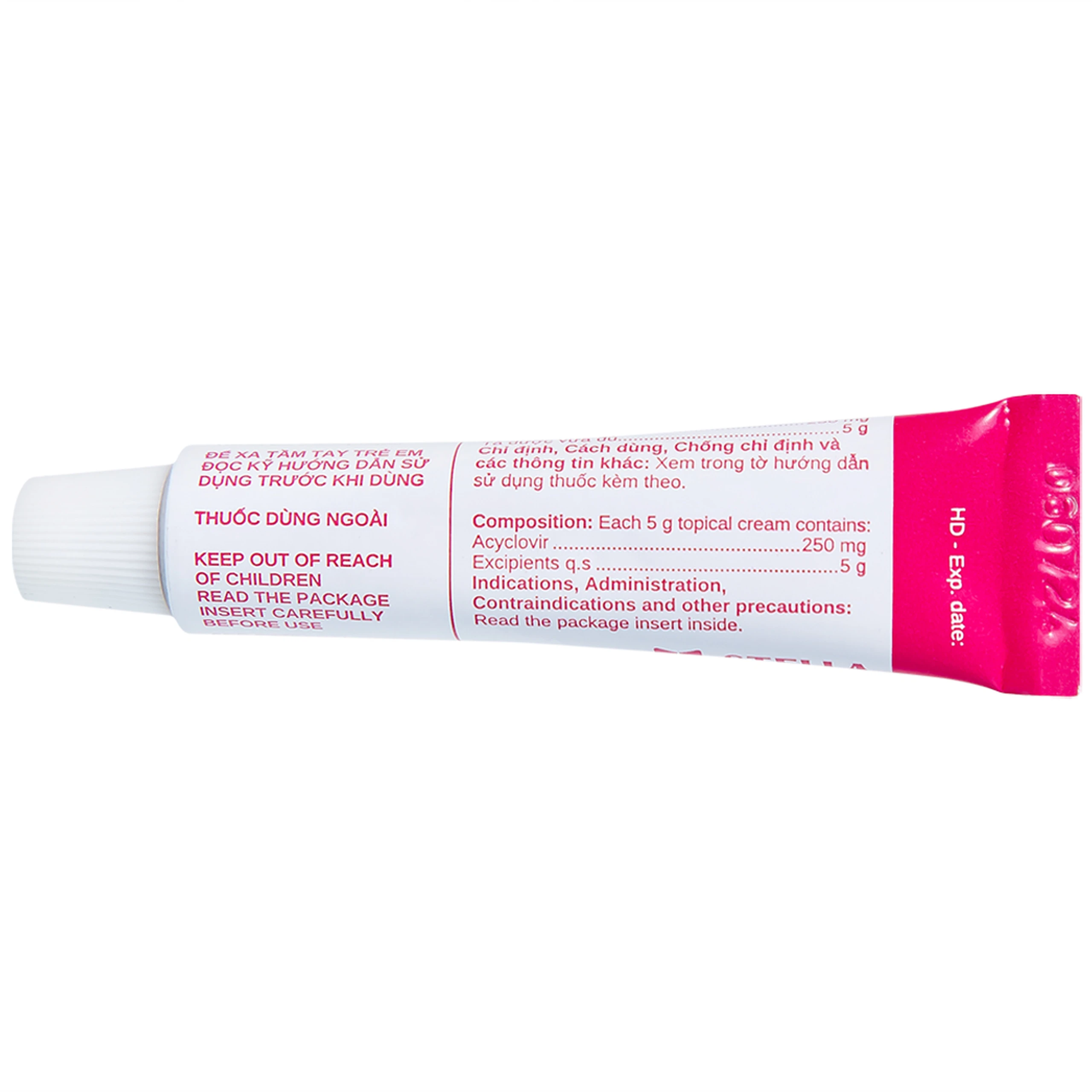 Kem bôi da Acyclovir Stella Cream (5g) điều trị nhiễm virus Herpes simplex