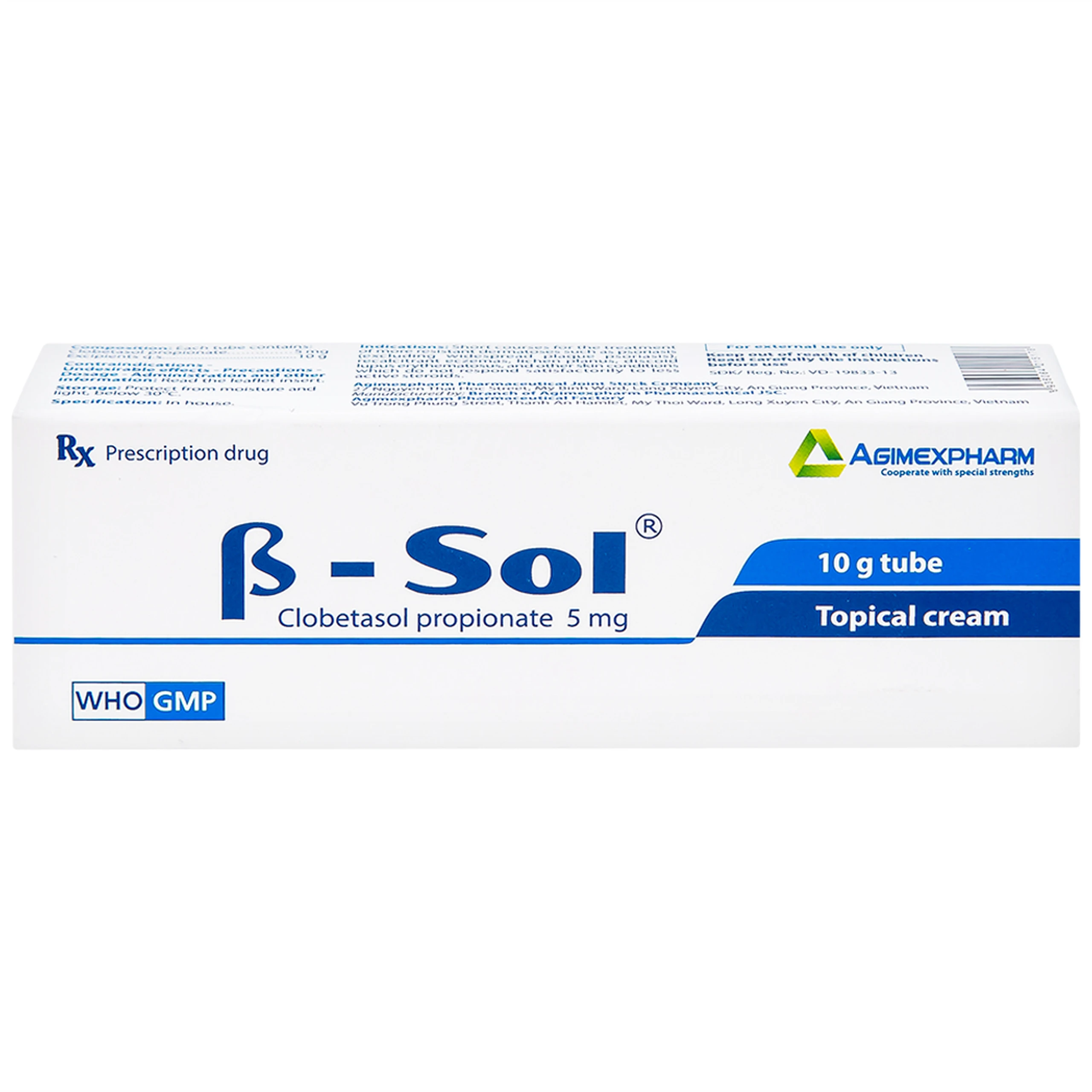 Kem bôi da B- Sol Agimexpharm điều trị vảy nến, chàm (10g)