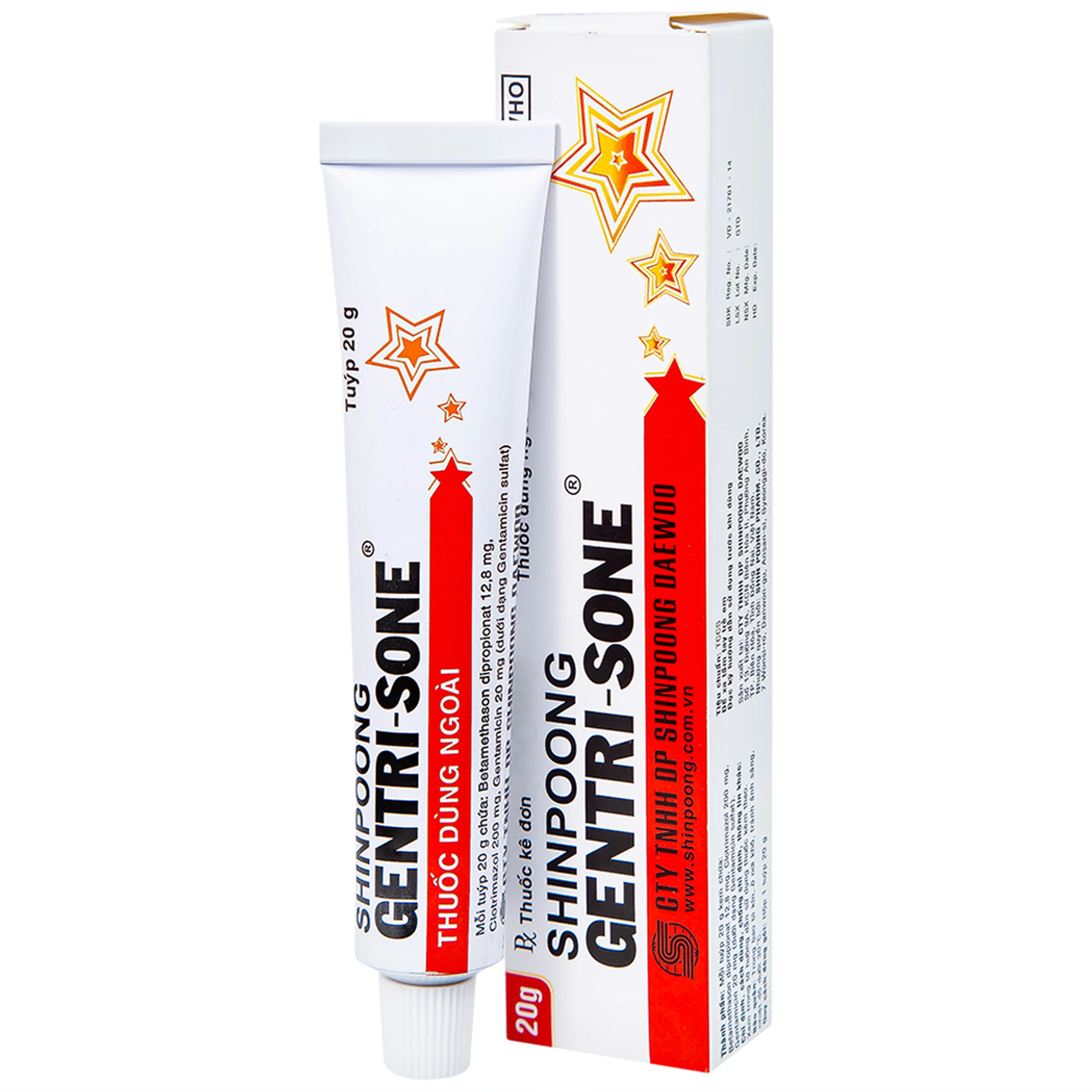 Kem Gentrisone ShinPoong Deawoo điều trị nấm da, giảm viêm ngứa da (20g)