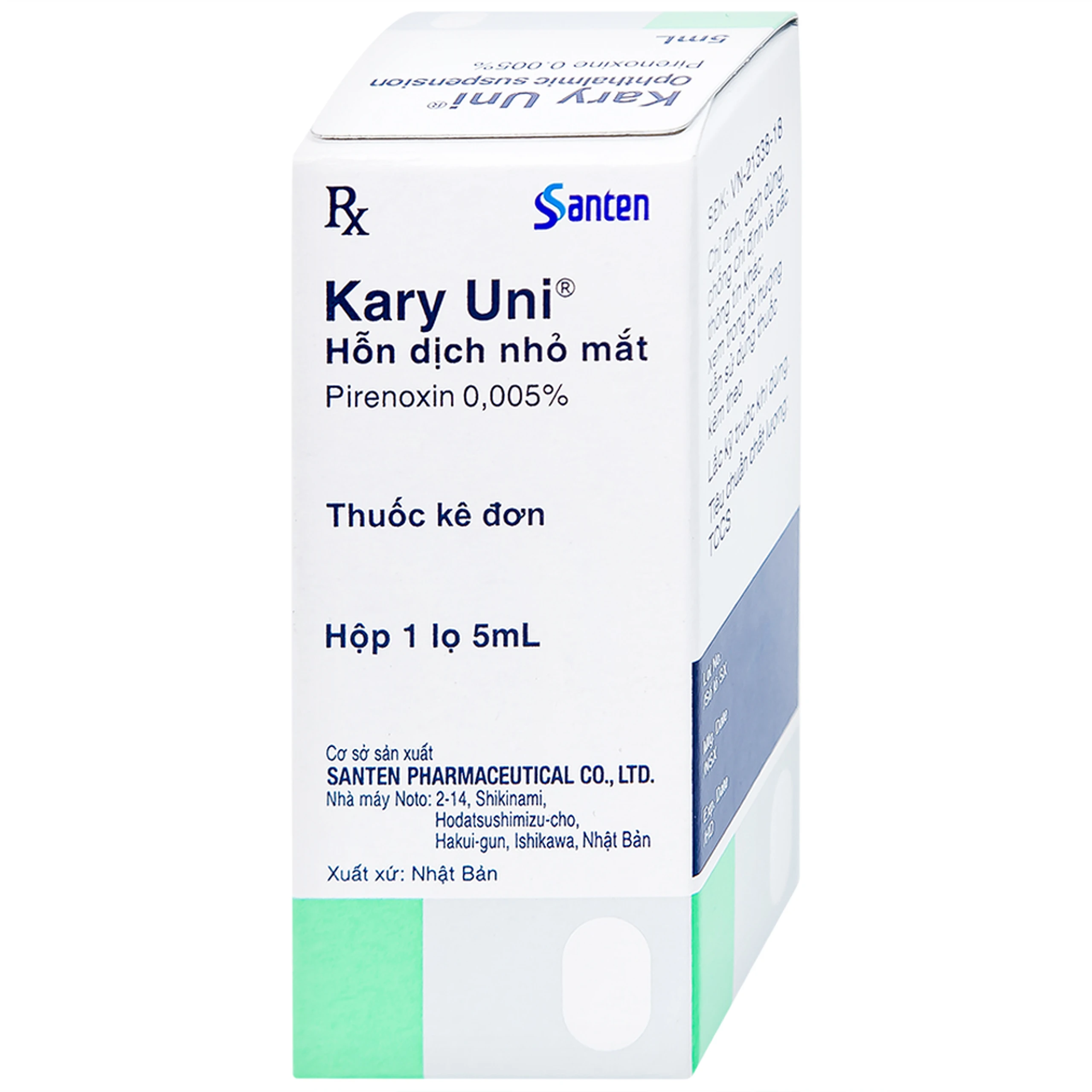 Thuốc nhỏ mắt Kary Uni Santen điều trị đục thủy tinh thể mới phát (5ml)
