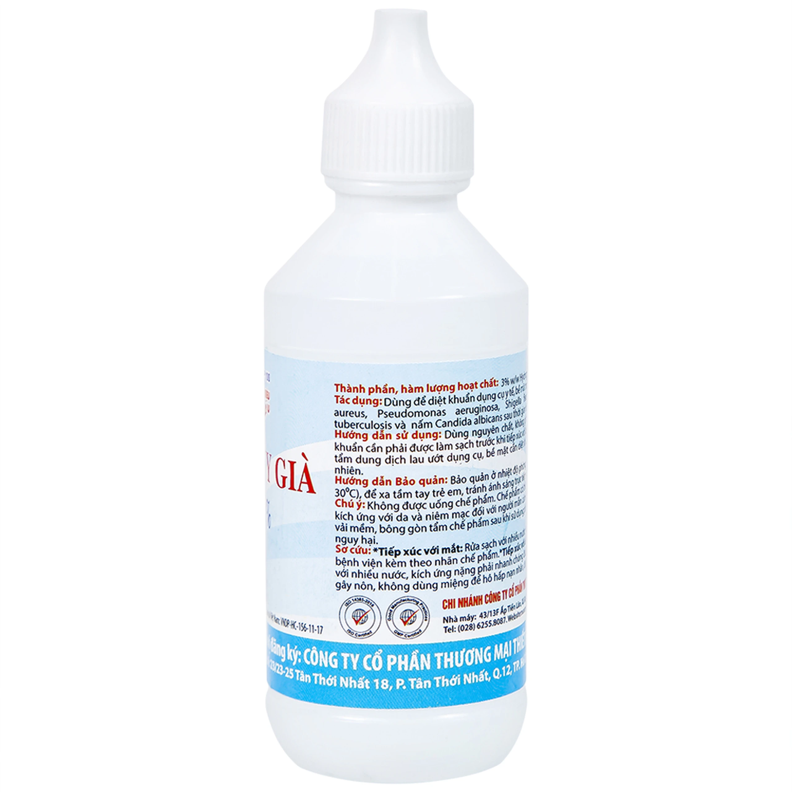 Oxy già Vĩnh Phúc 3% 60ml dùng rửa vết thương, kháng khuẩn