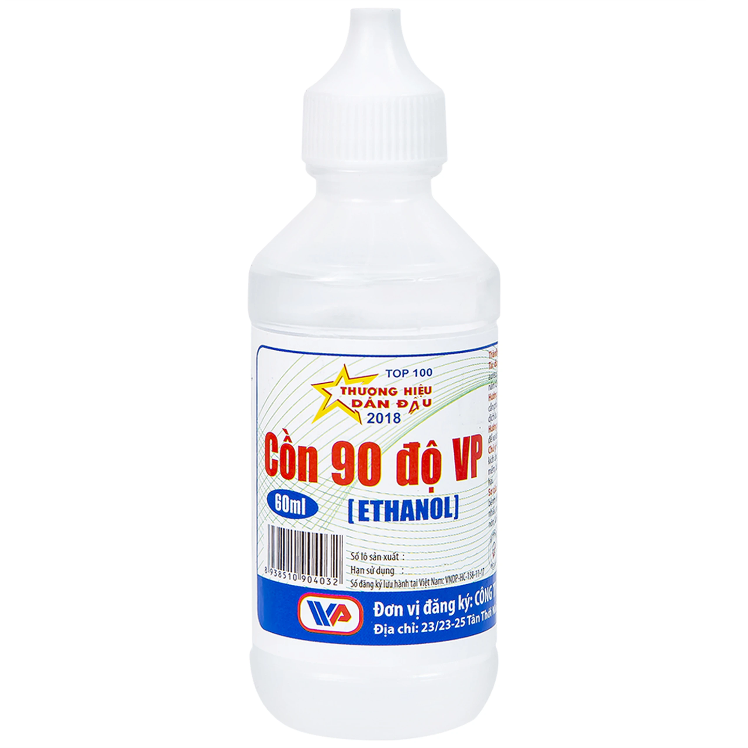 Cồn trắng 90 độ Vĩnh Phúc 60ml dùng sát trùng vết thương