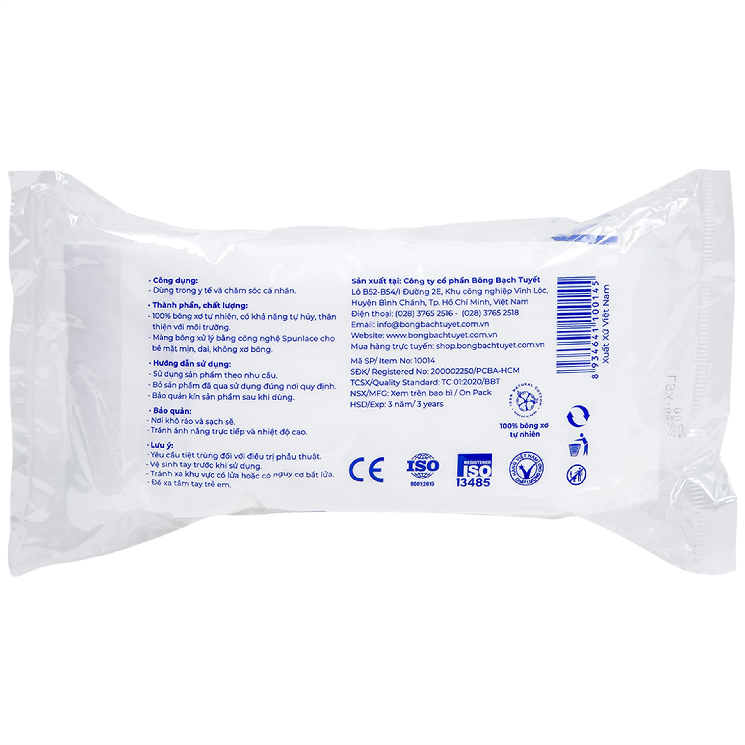 Bông cuộn thấm nước Bạch Tuyết 45g vệ sinh cá nhân và y tế