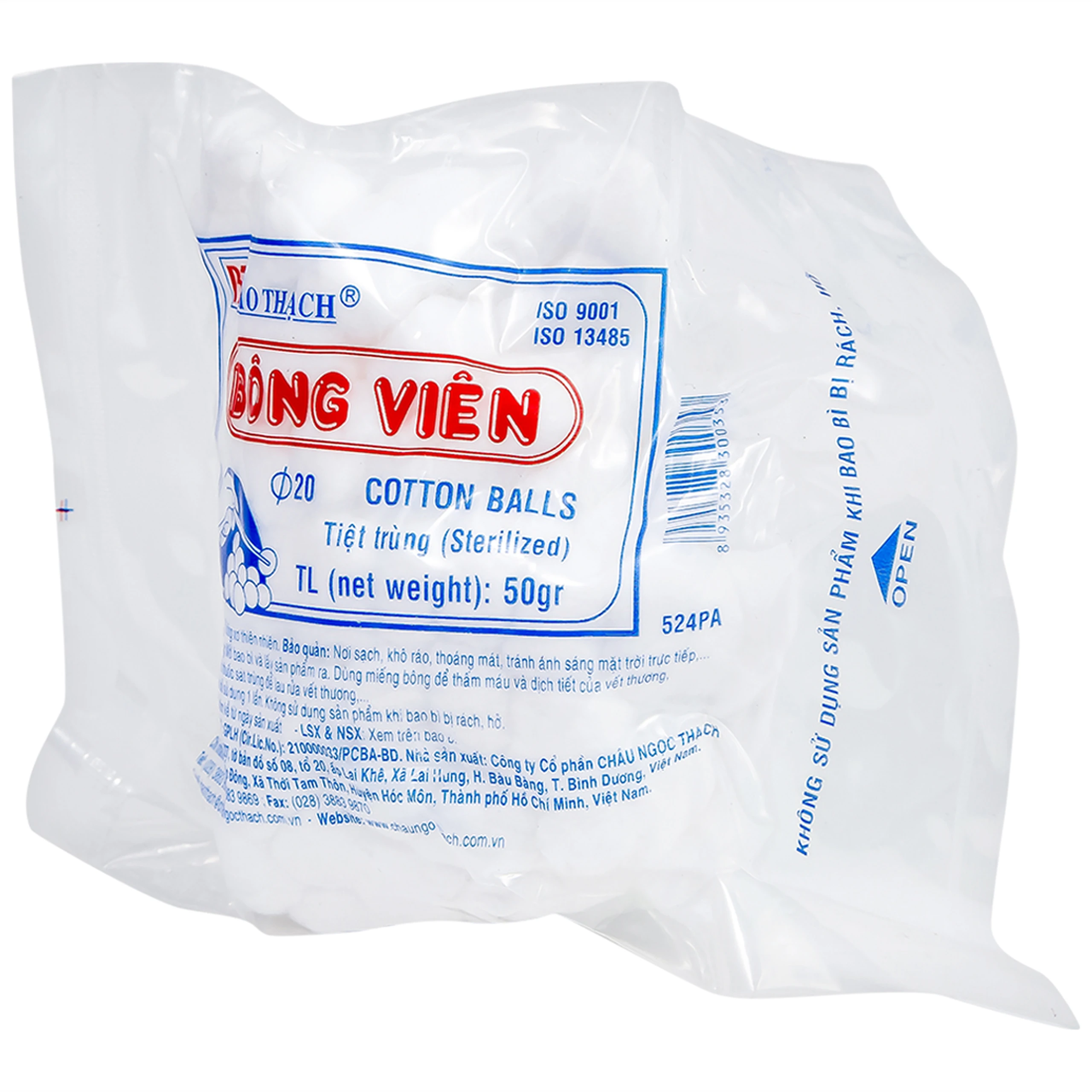 Bông viên Bảo Thạch 50g làm sạch vết thương, thấm máu và dịch tiết