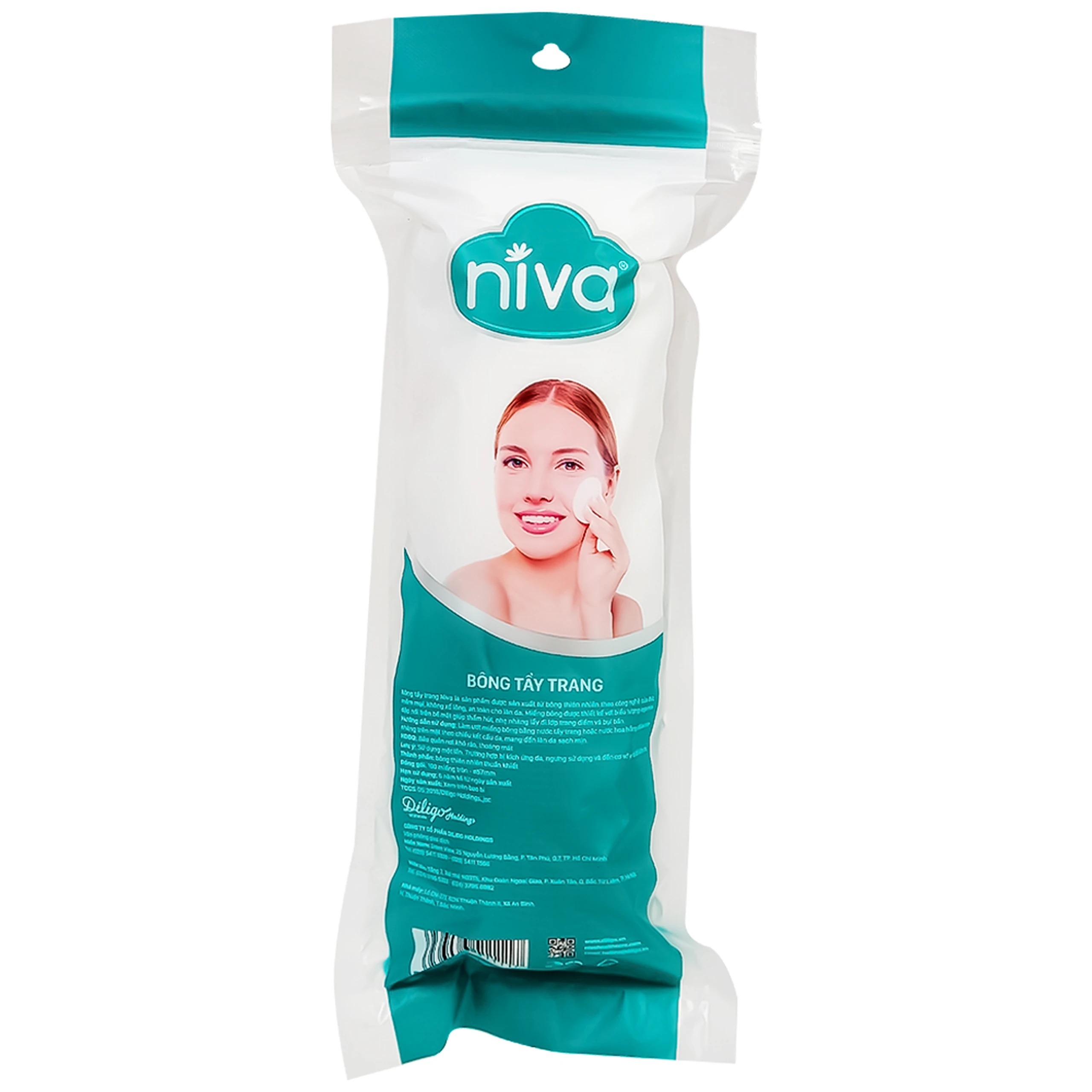 Bông tẩy trang Niva Cotton rounds mềm mại, không xổ lông , thấm hút (100 miếng)