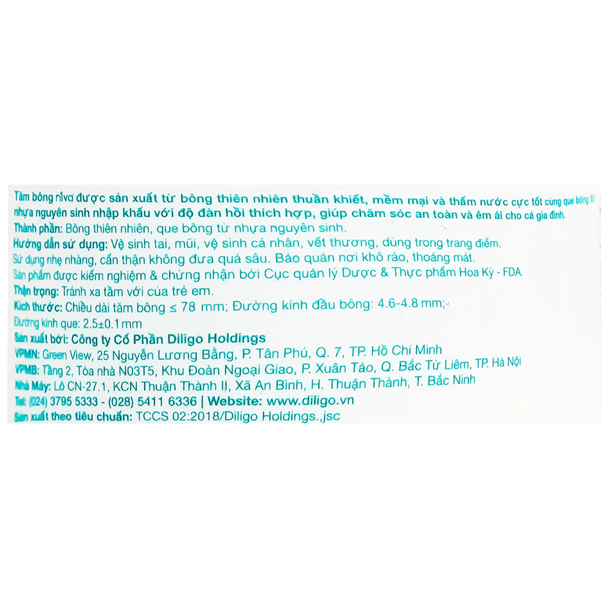 Tăm bông Niva AH2 Cotton Buds hũ xoay 1 đầu tròn 1 đầu xoắn vệ sinh tai, mũi, vệ sinh cá nhân, vết thương (200 que)