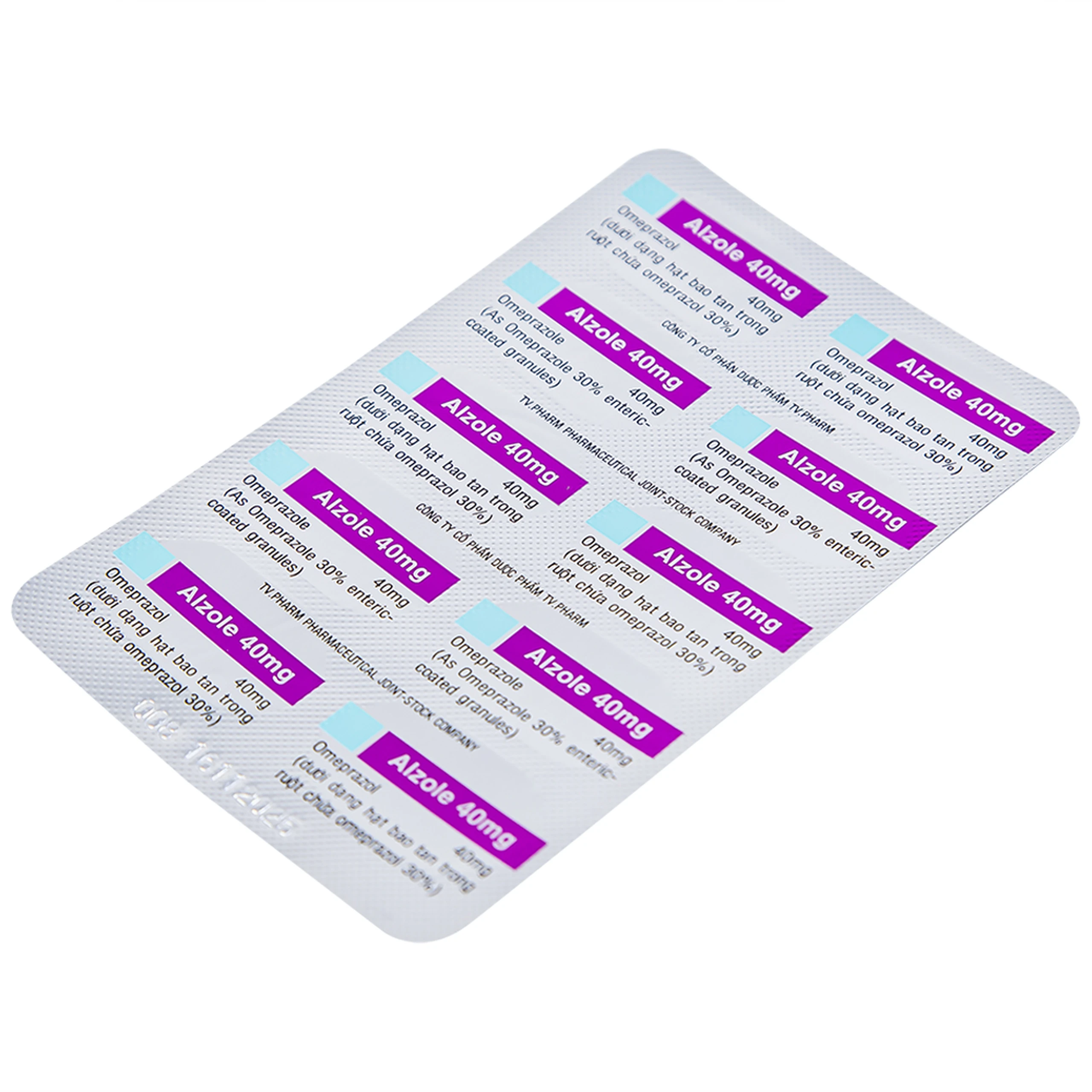 Thuốc Alzole 40mg TV.Pharm điều trị viêm thực quản, viêm loét dạ dày, tá tràng (3 vỉ x 10 viên)